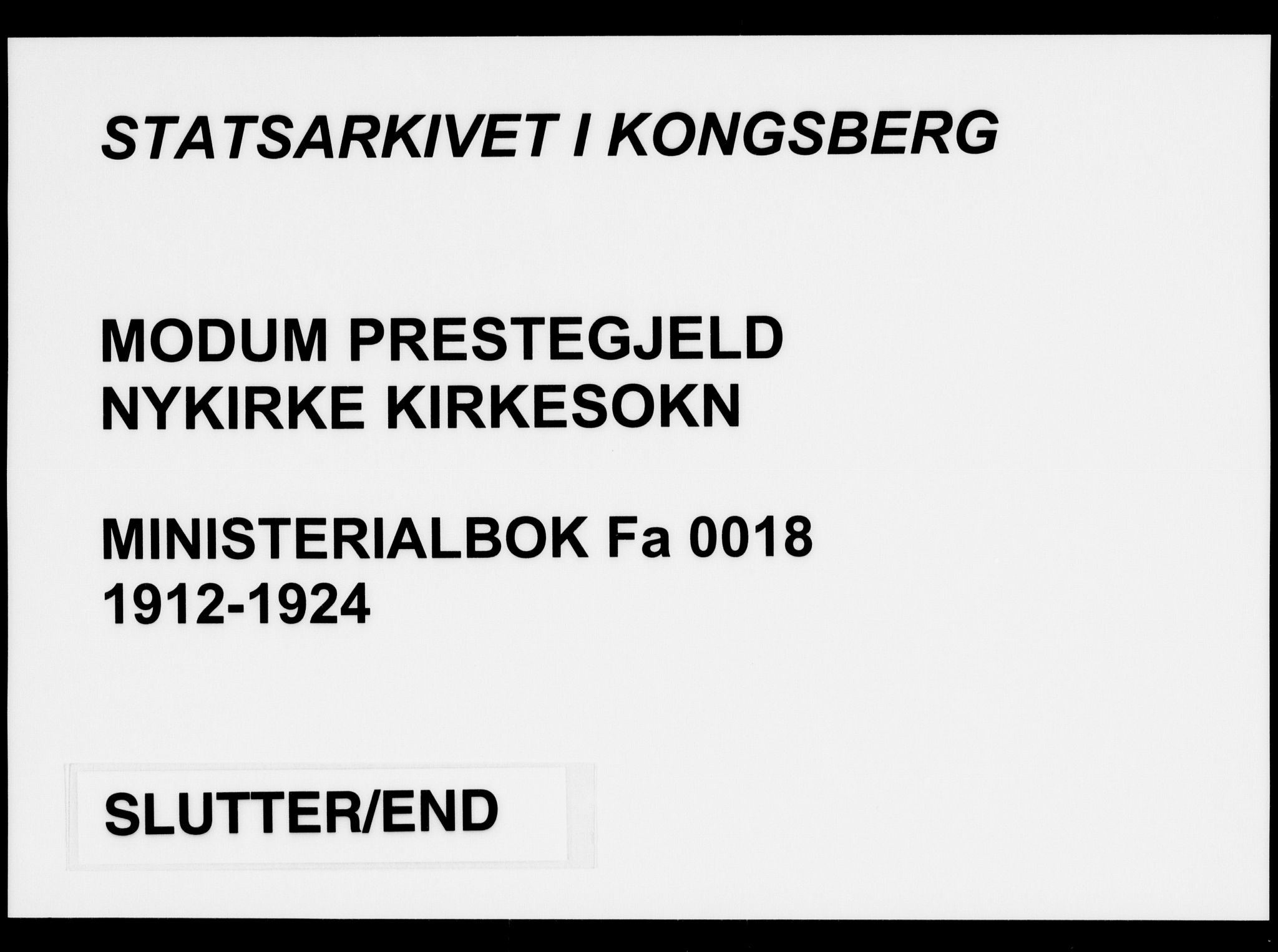 Modum kirkebøker, SAKO/A-234/F/Fa/L0018: Parish register (official) no. 18, 1912-1924