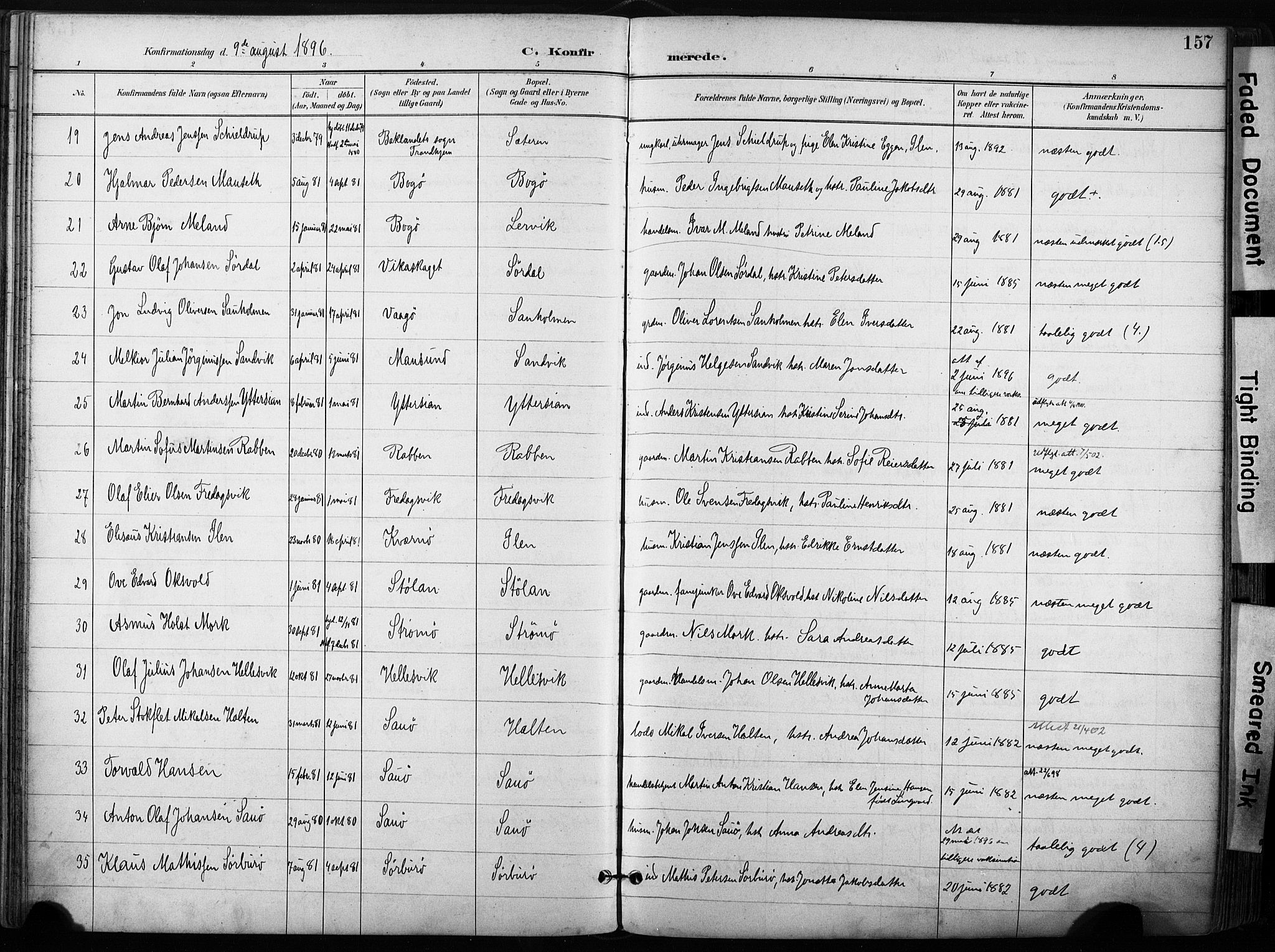 Ministerialprotokoller, klokkerbøker og fødselsregistre - Sør-Trøndelag, SAT/A-1456/640/L0579: Parish register (official) no. 640A04, 1889-1902, p. 157