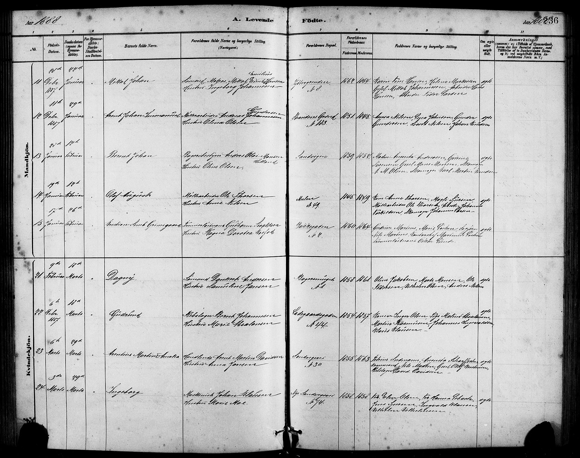 Sandviken Sokneprestembete, AV/SAB-A-77601/H/Hb/L0001: Parish register (copy) no. A 2, 1879-1892, p. 236