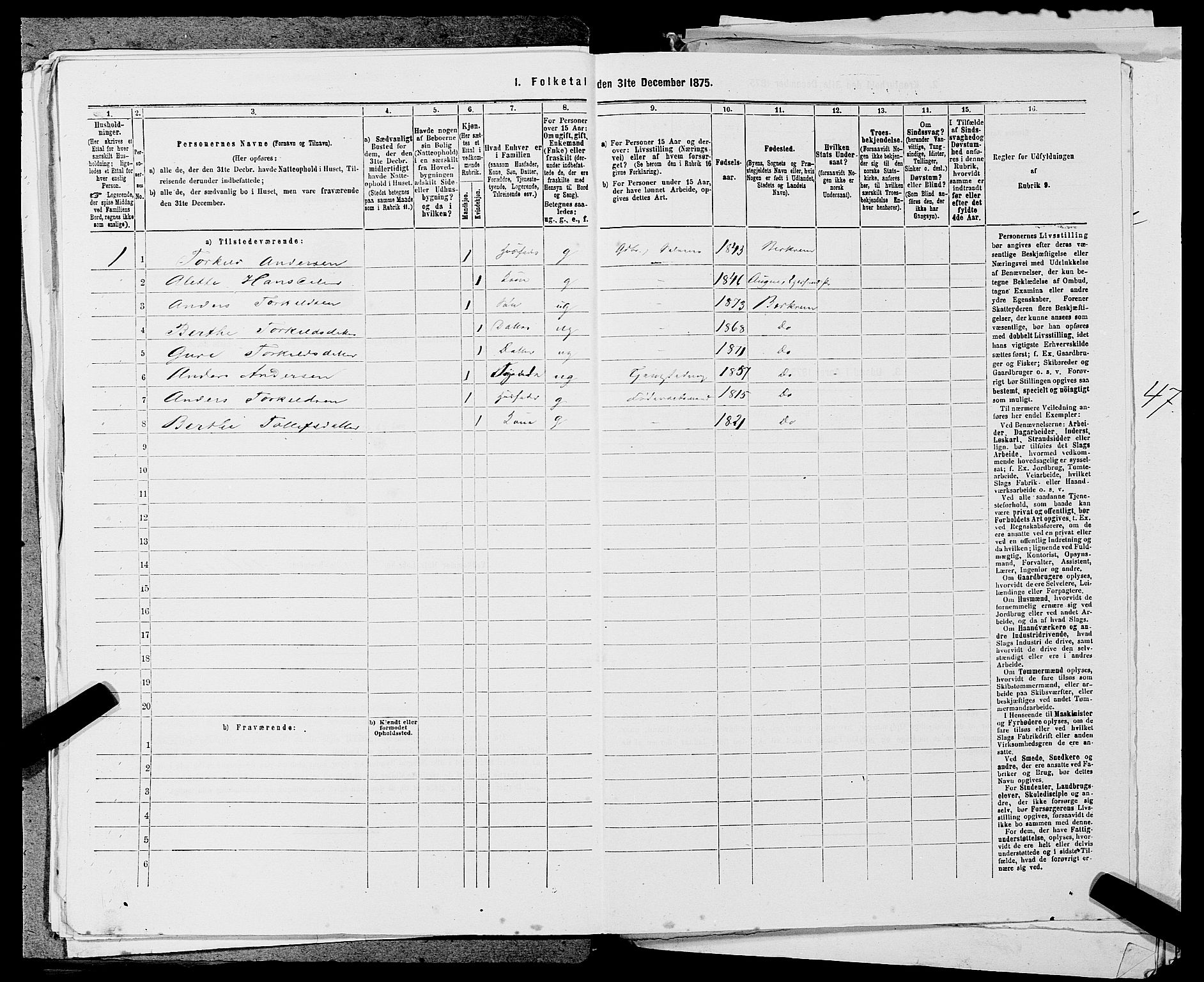 SAST, 1875 census for 1115P Helleland, 1875, p. 669