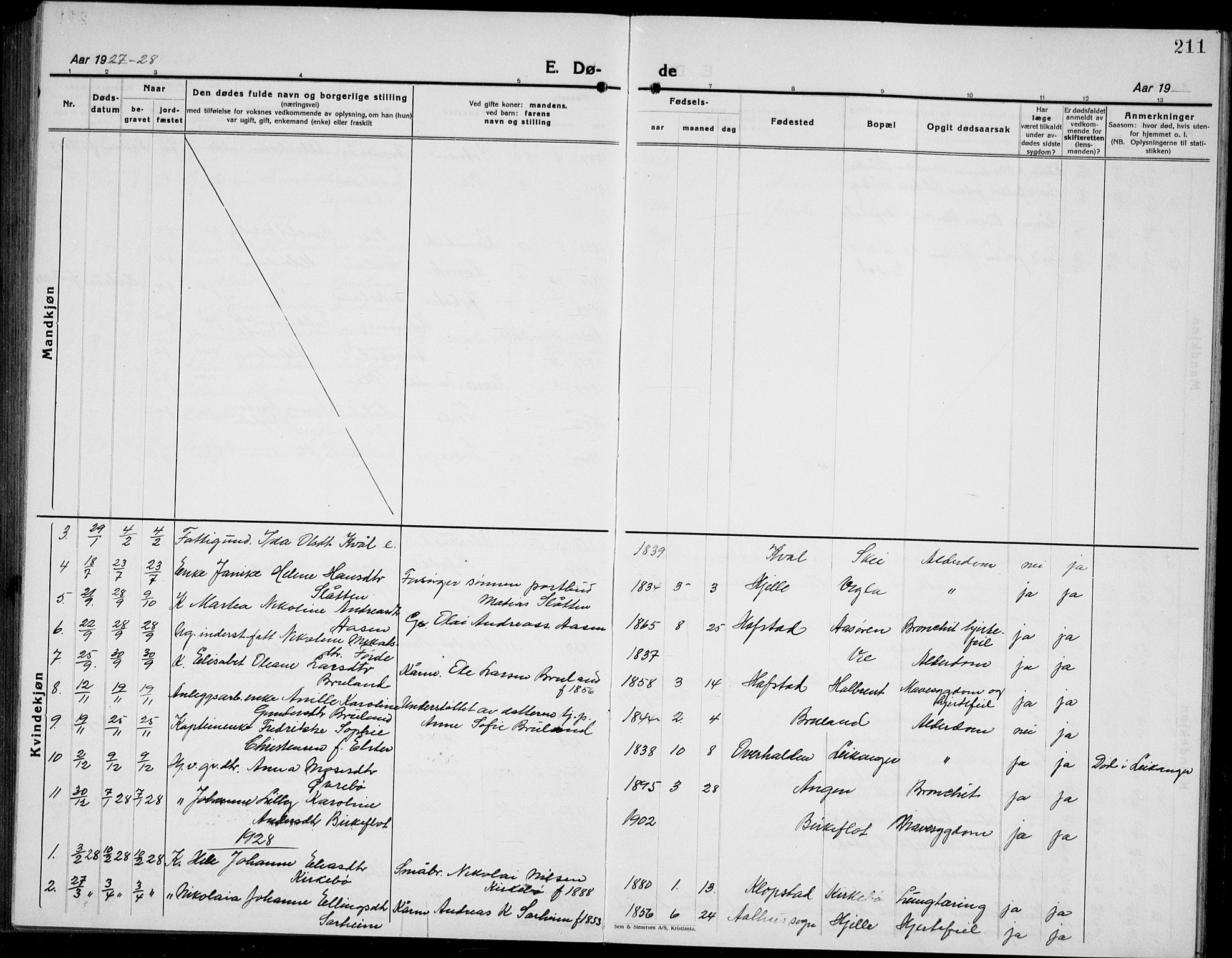 Førde sokneprestembete, SAB/A-79901/H/Hab/Haba/L0004: Parish register (copy) no. A 4, 1924-1941, p. 211