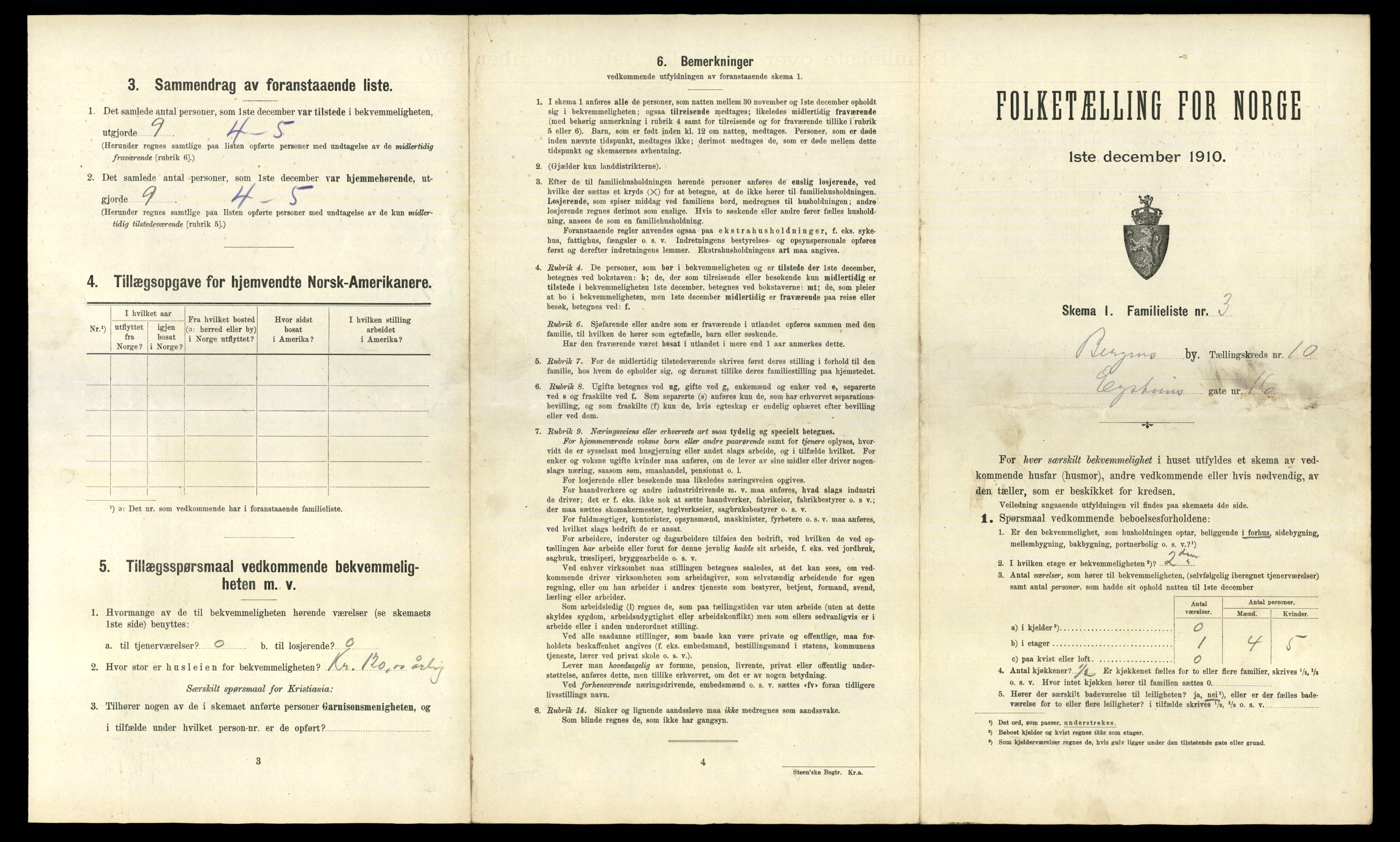 RA, 1910 census for Bergen, 1910, p. 3583