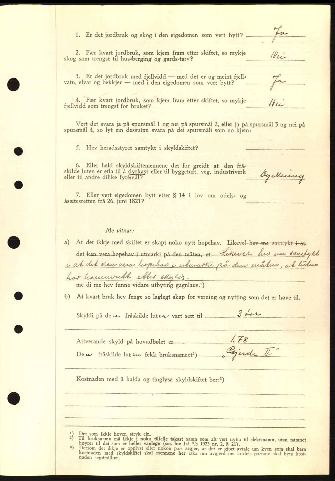 Nordre Sunnmøre sorenskriveri, AV/SAT-A-0006/1/2/2C/2Ca: Mortgage book no. A9, 1940-1940, Diary no: : 1074/1940