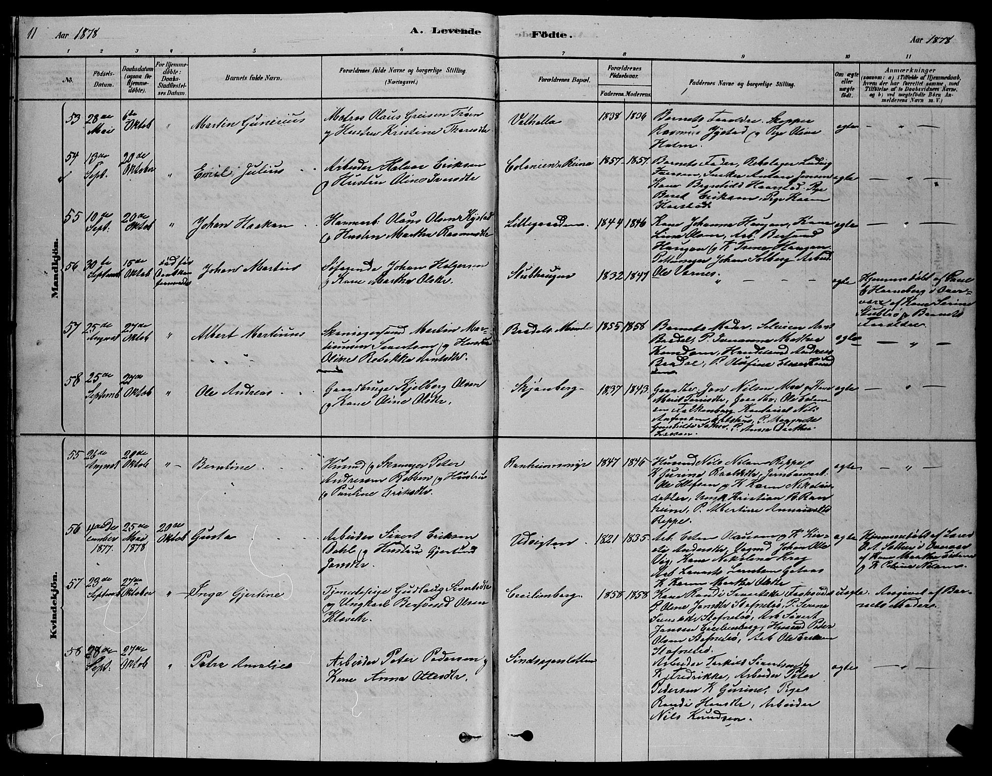 Ministerialprotokoller, klokkerbøker og fødselsregistre - Sør-Trøndelag, AV/SAT-A-1456/606/L0312: Parish register (copy) no. 606C08, 1878-1894, p. 11