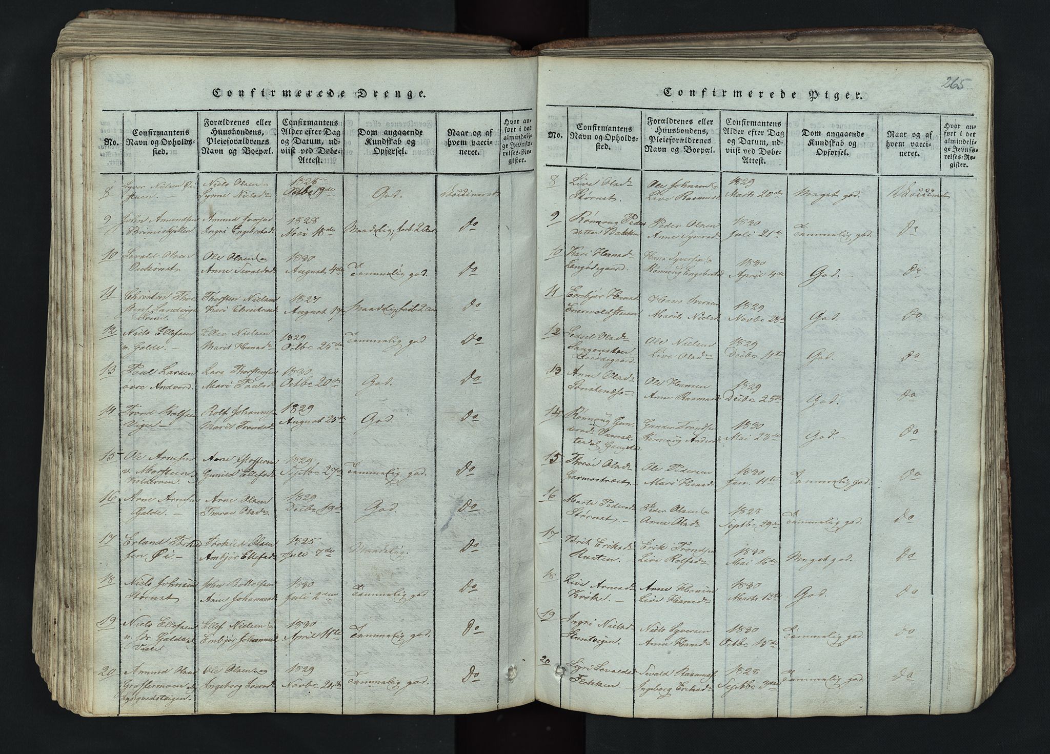 Lom prestekontor, SAH/PREST-070/L/L0002: Parish register (copy) no. 2, 1815-1844, p. 265