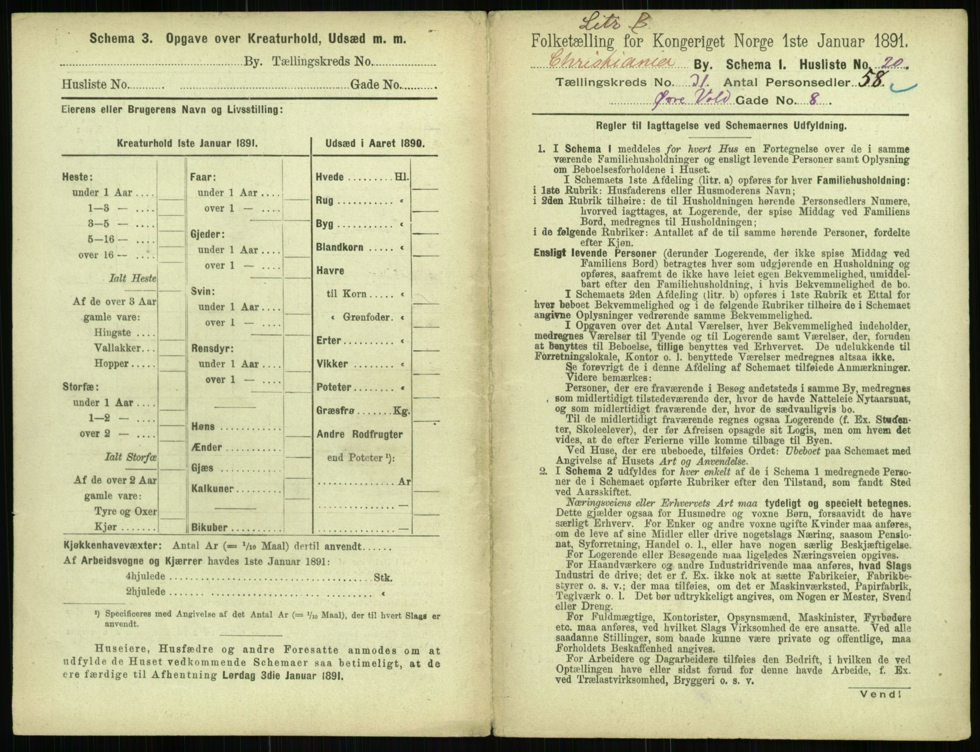 RA, 1891 census for 0301 Kristiania, 1891, p. 15888