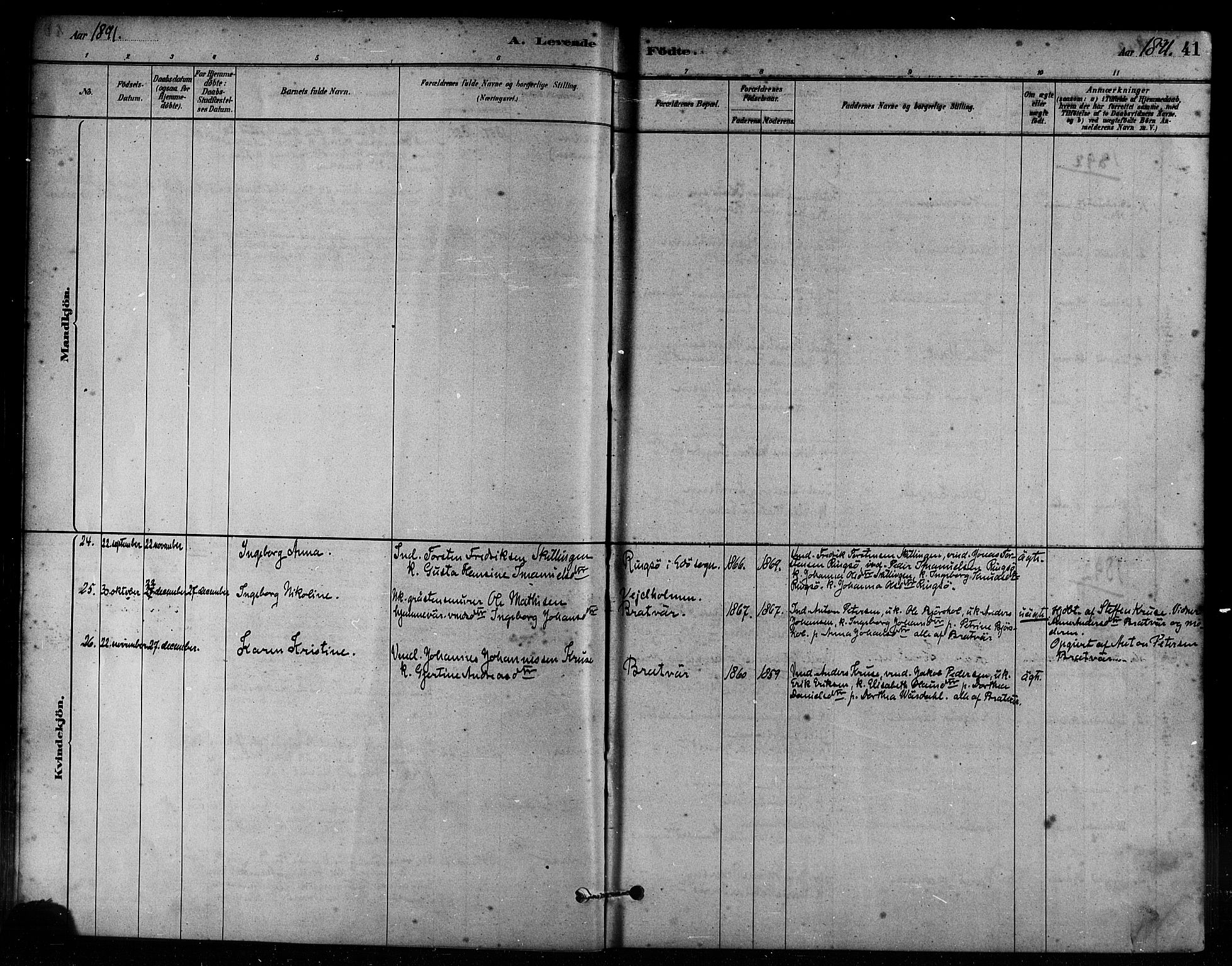 Ministerialprotokoller, klokkerbøker og fødselsregistre - Møre og Romsdal, AV/SAT-A-1454/582/L0947: Parish register (official) no. 582A01, 1880-1900, p. 41