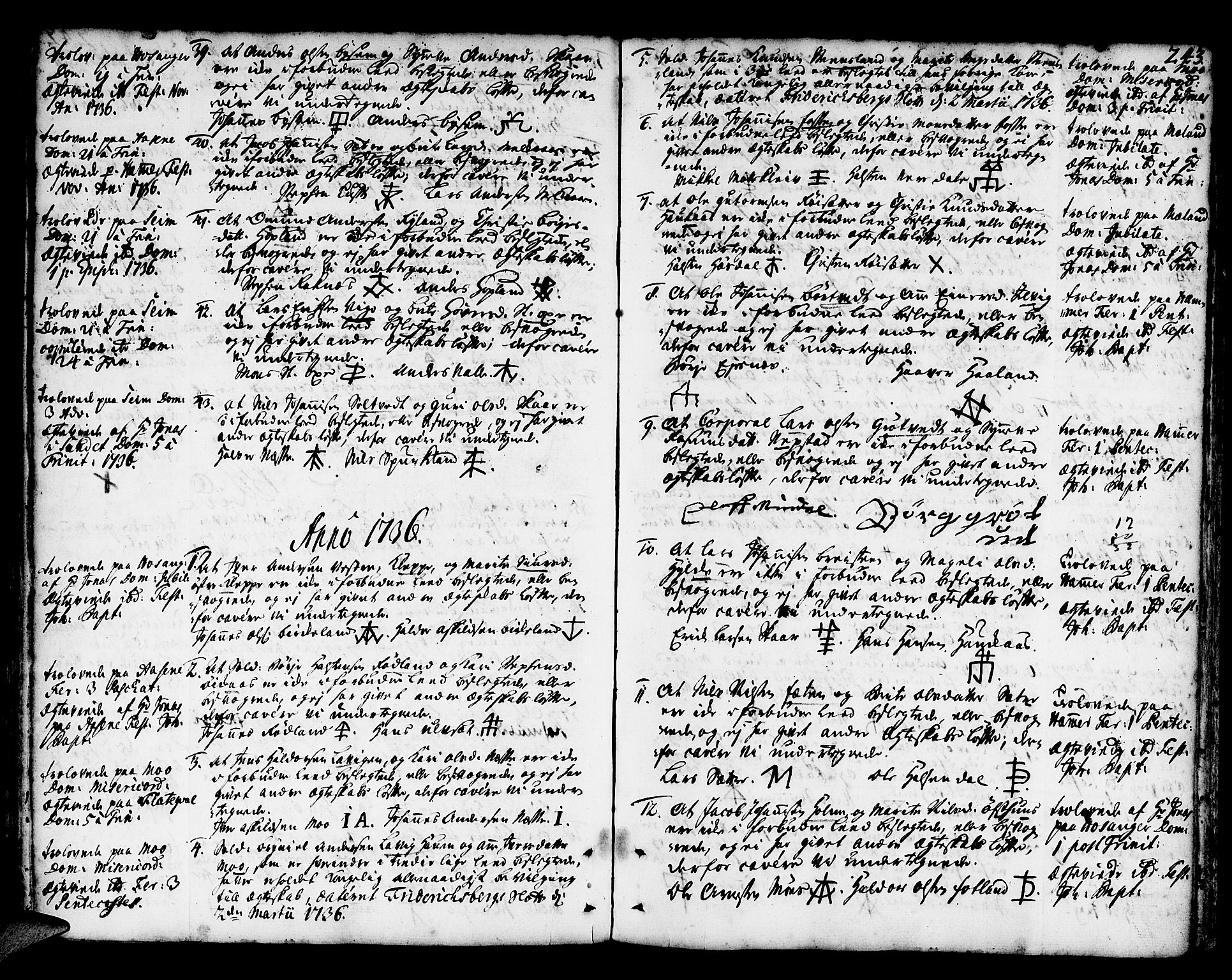 Hamre sokneprestembete, SAB/A-75501/H/Ha/Haa/Haaa/L0005: Parish register (official) no. A 5, 1732-1750, p. 243
