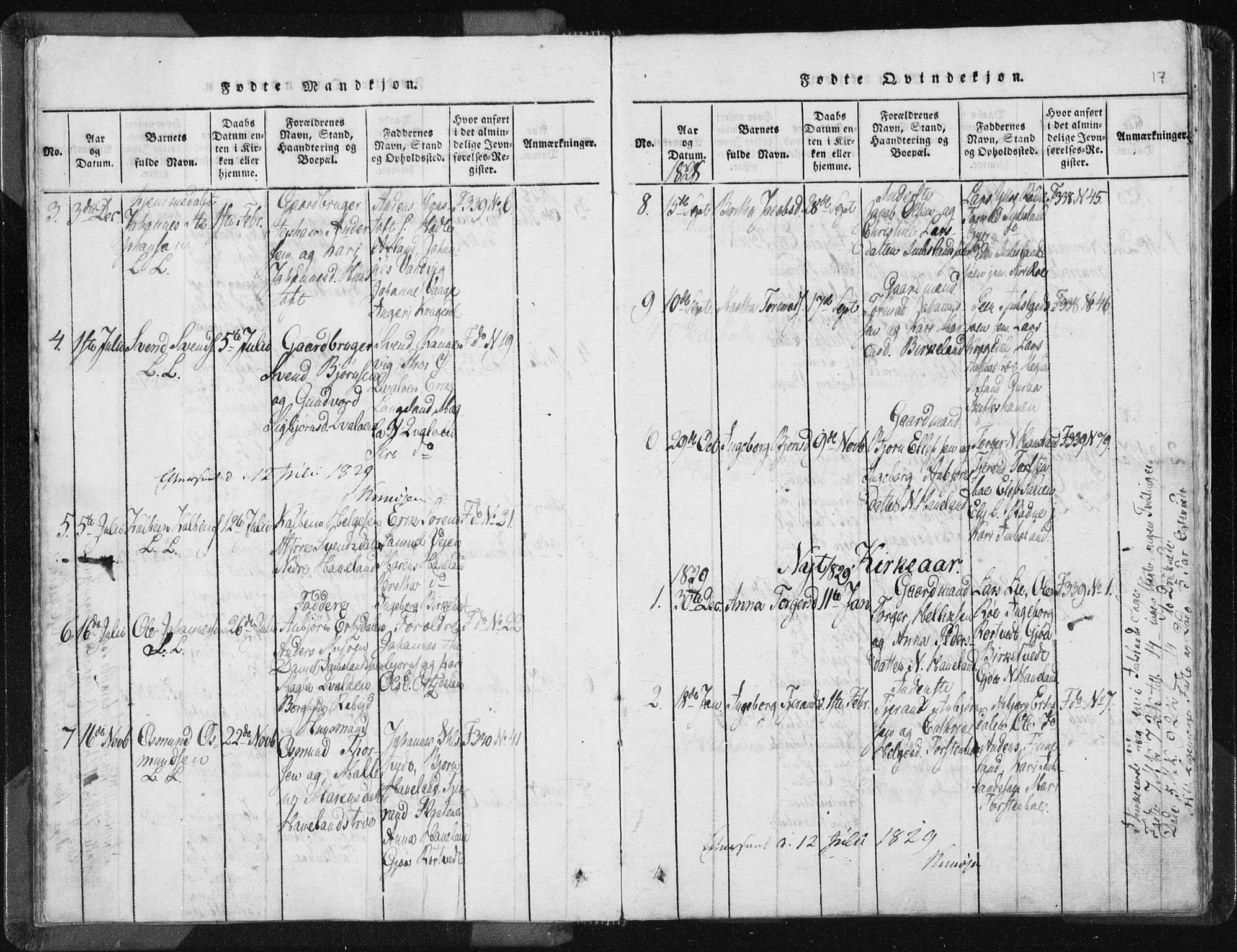 Vikedal sokneprestkontor, AV/SAST-A-101840/01/IV: Parish register (official) no. A 5, 1817-1850, p. 17