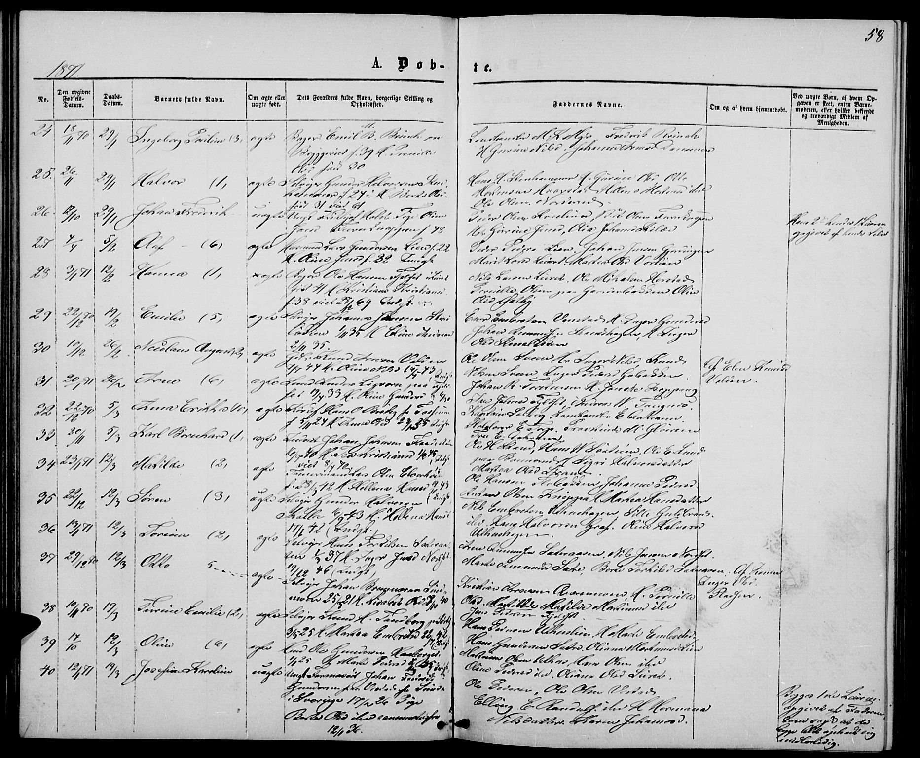 Elverum prestekontor, AV/SAH-PREST-044/H/Ha/Hab/L0004: Parish register (copy) no. 4, 1866-1874, p. 58