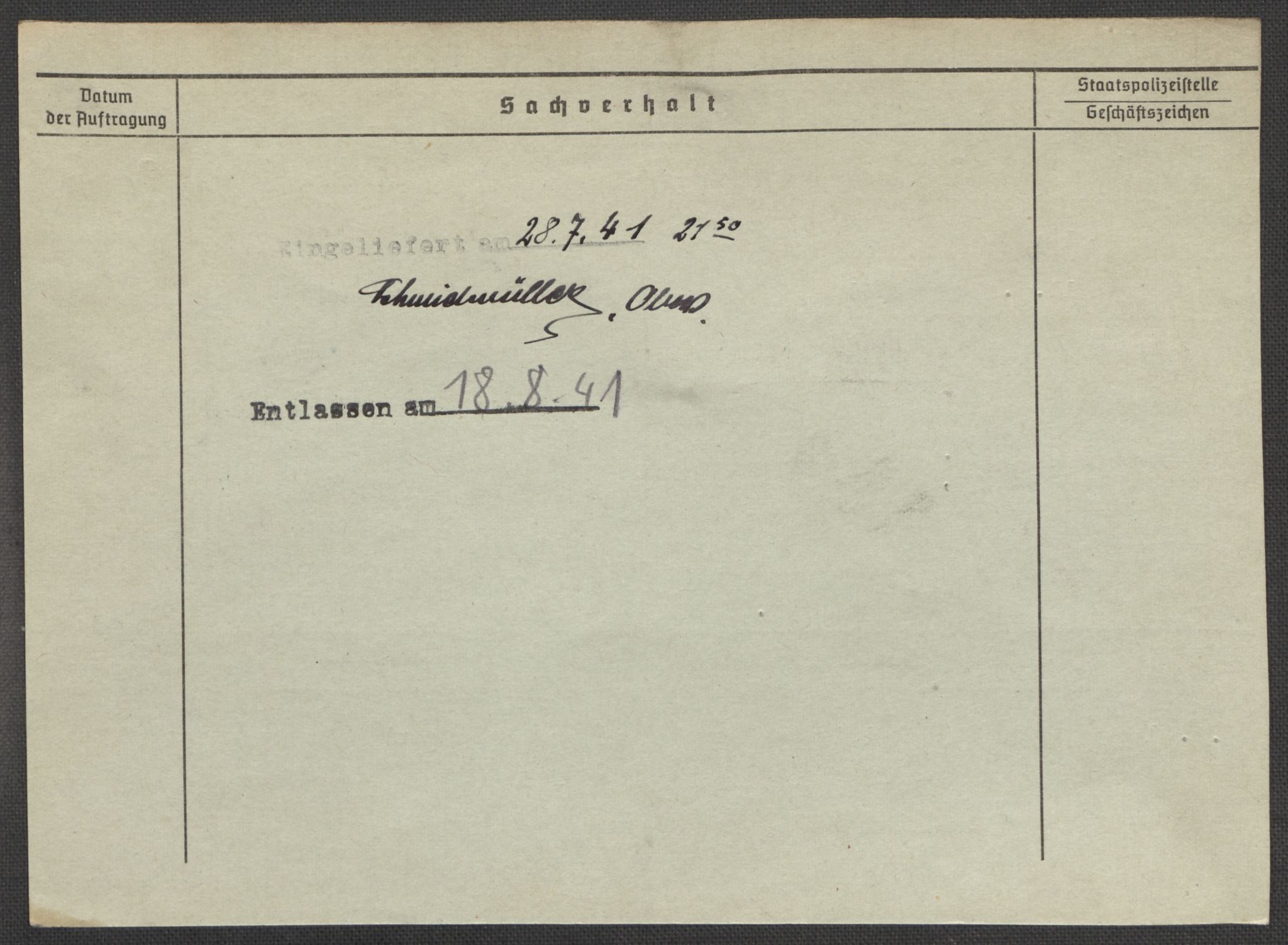 Befehlshaber der Sicherheitspolizei und des SD, AV/RA-RAFA-5969/E/Ea/Eaa/L0010: Register over norske fanger i Møllergata 19: Sø-Å, 1940-1945, p. 1245