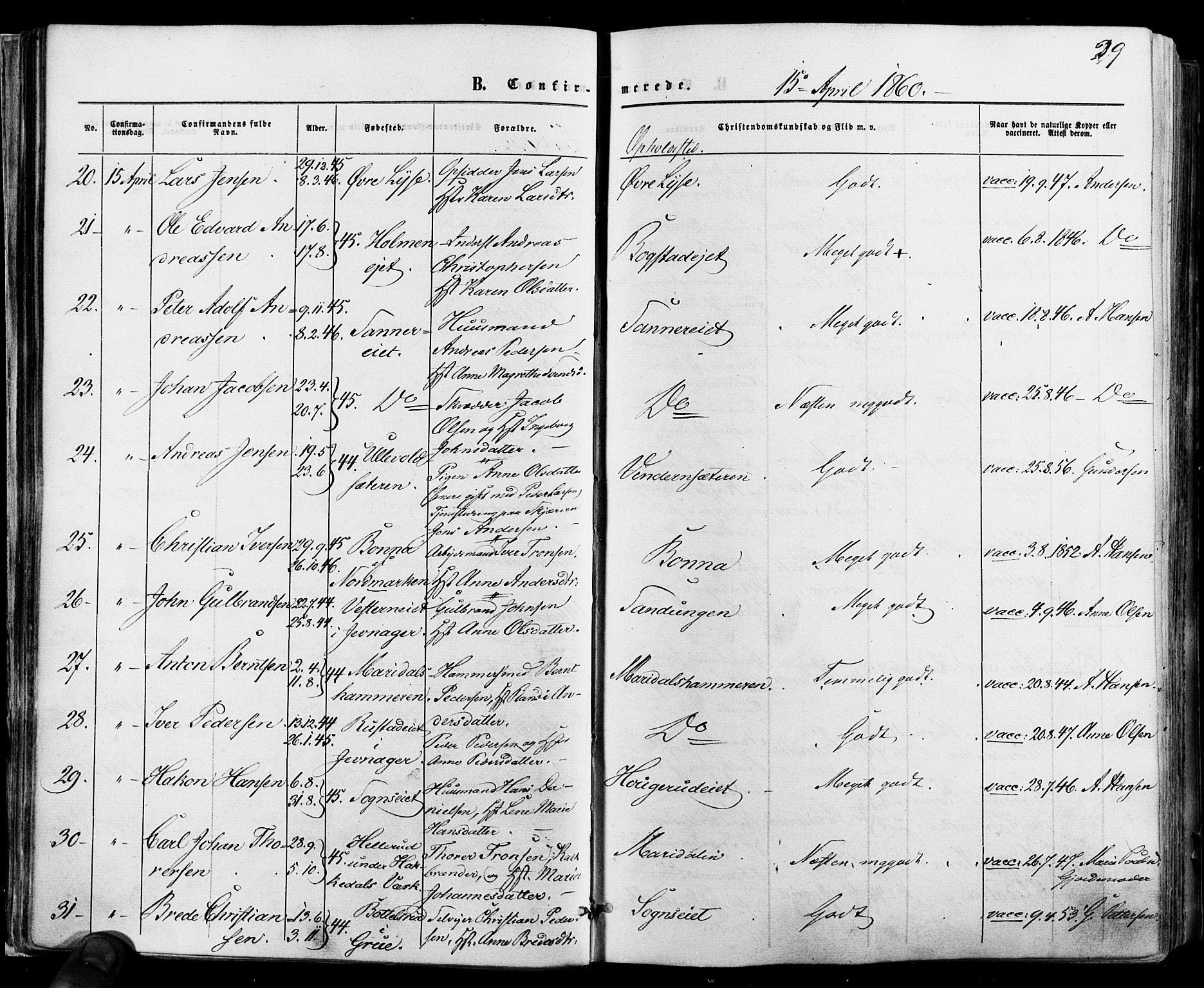 Vestre Aker prestekontor Kirkebøker, AV/SAO-A-10025/F/Fa/L0005: Parish register (official) no. 5, 1859-1877, p. 29