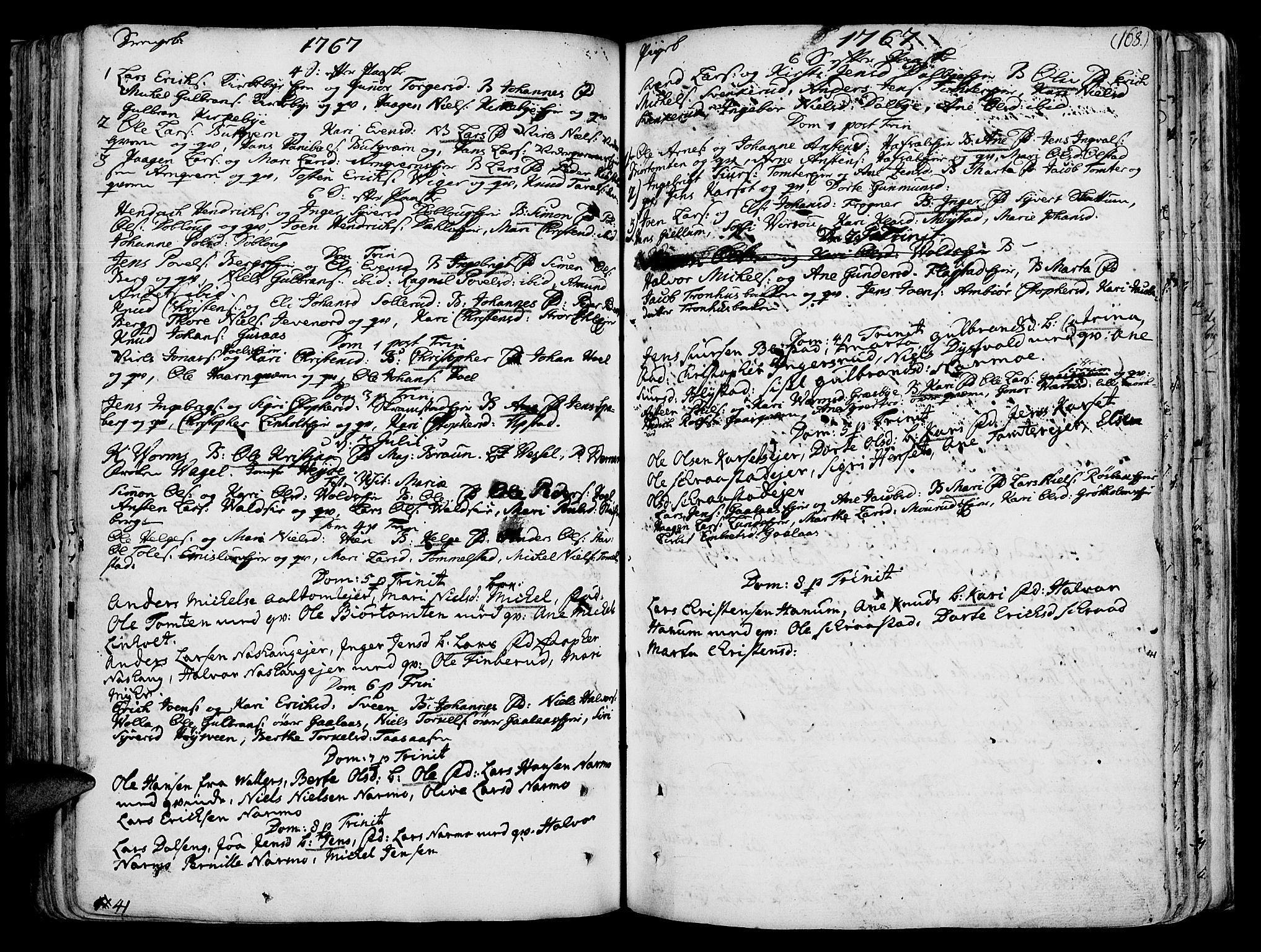 Vang prestekontor, Hedmark, AV/SAH-PREST-008/H/Ha/Haa/L0003: Parish register (official) no. 3, 1734-1809, p. 168