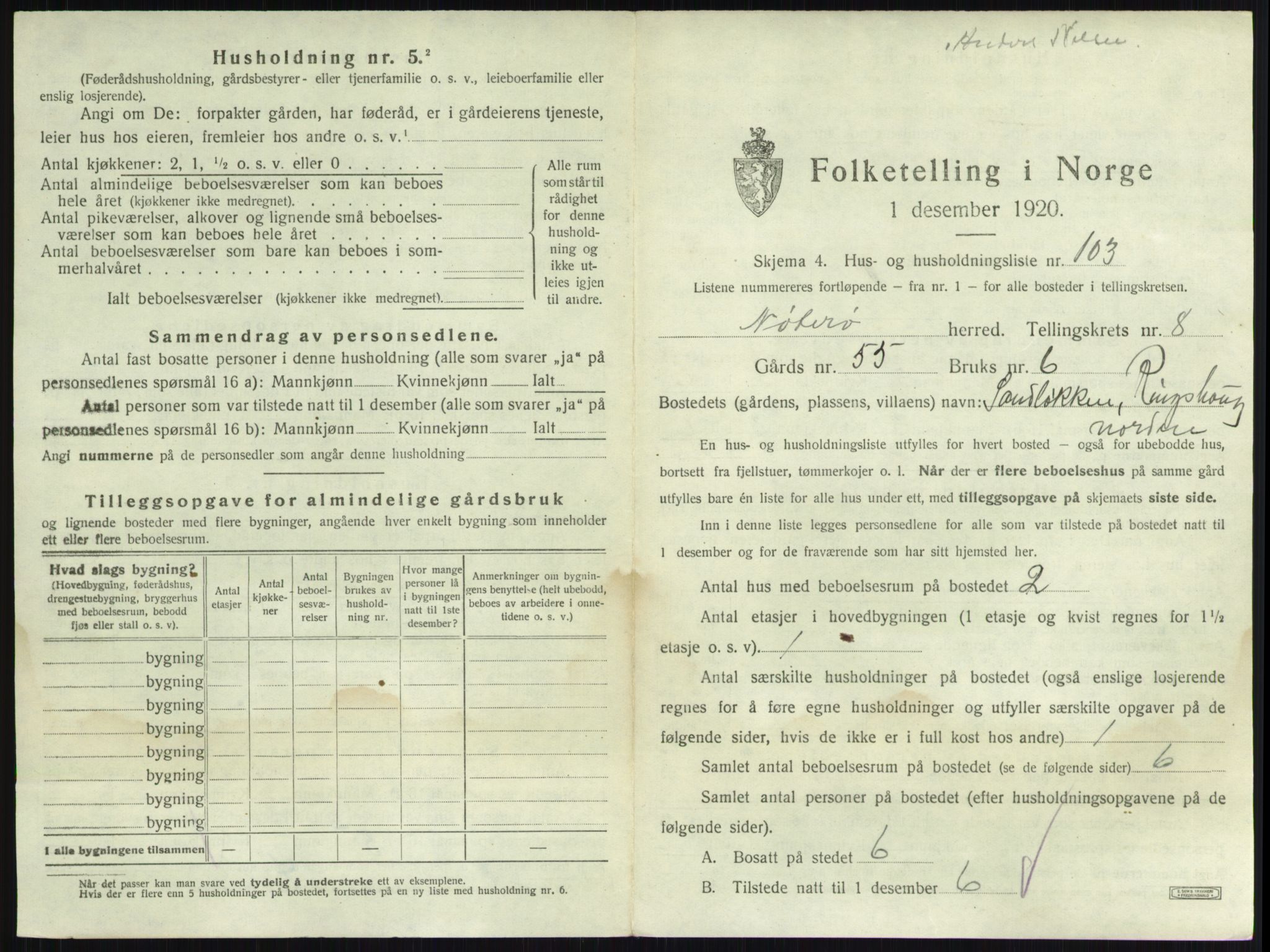SAKO, 1920 census for Nøtterøy, 1920, p. 1707