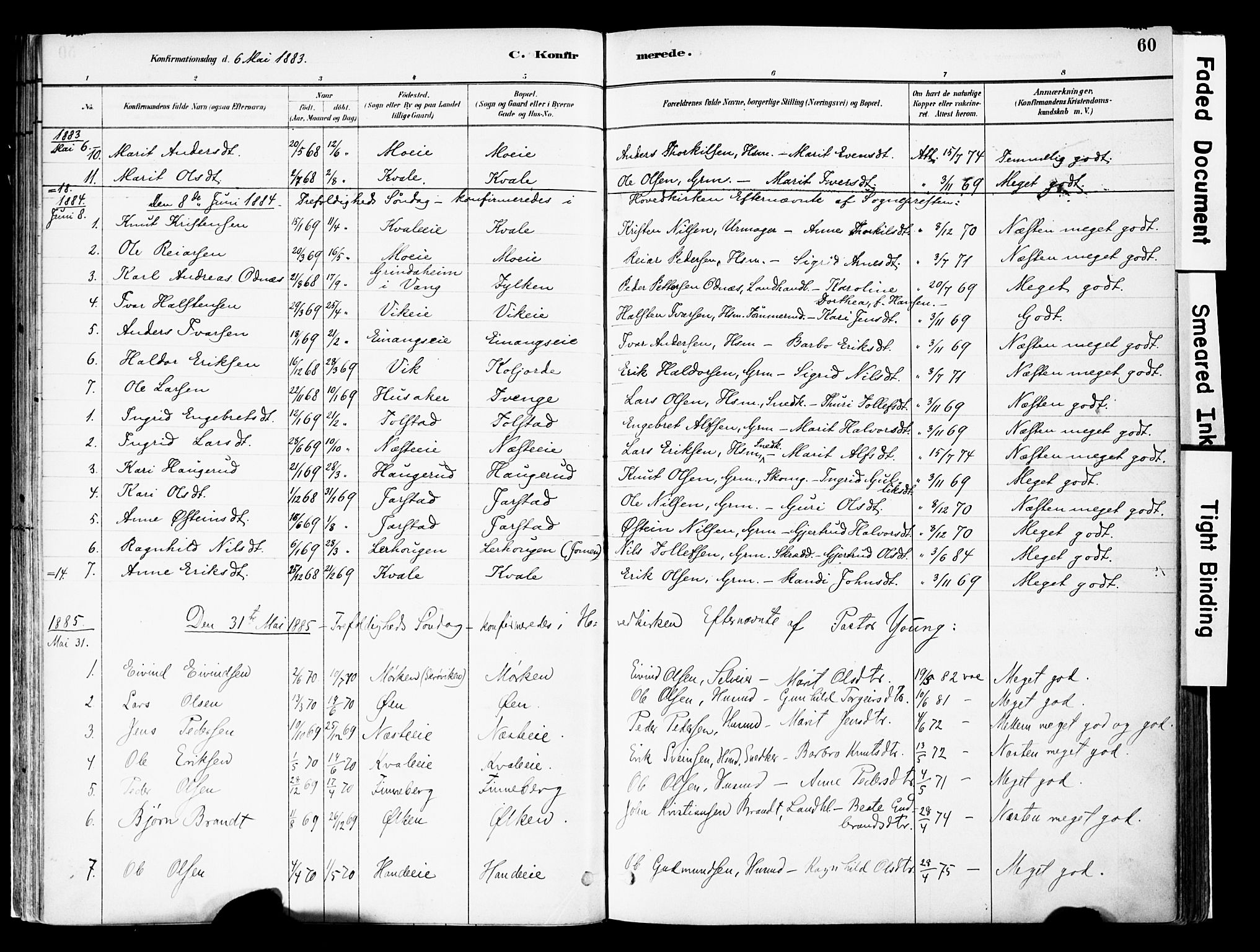Vestre Slidre prestekontor, SAH/PREST-136/H/Ha/Haa/L0004: Parish register (official) no. 4, 1881-1911, p. 60