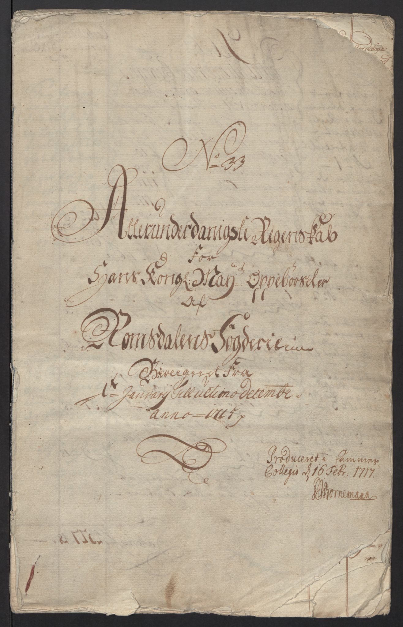 Rentekammeret inntil 1814, Reviderte regnskaper, Fogderegnskap, RA/EA-4092/R55/L3663: Fogderegnskap Romsdal, 1715-1716, p. 4