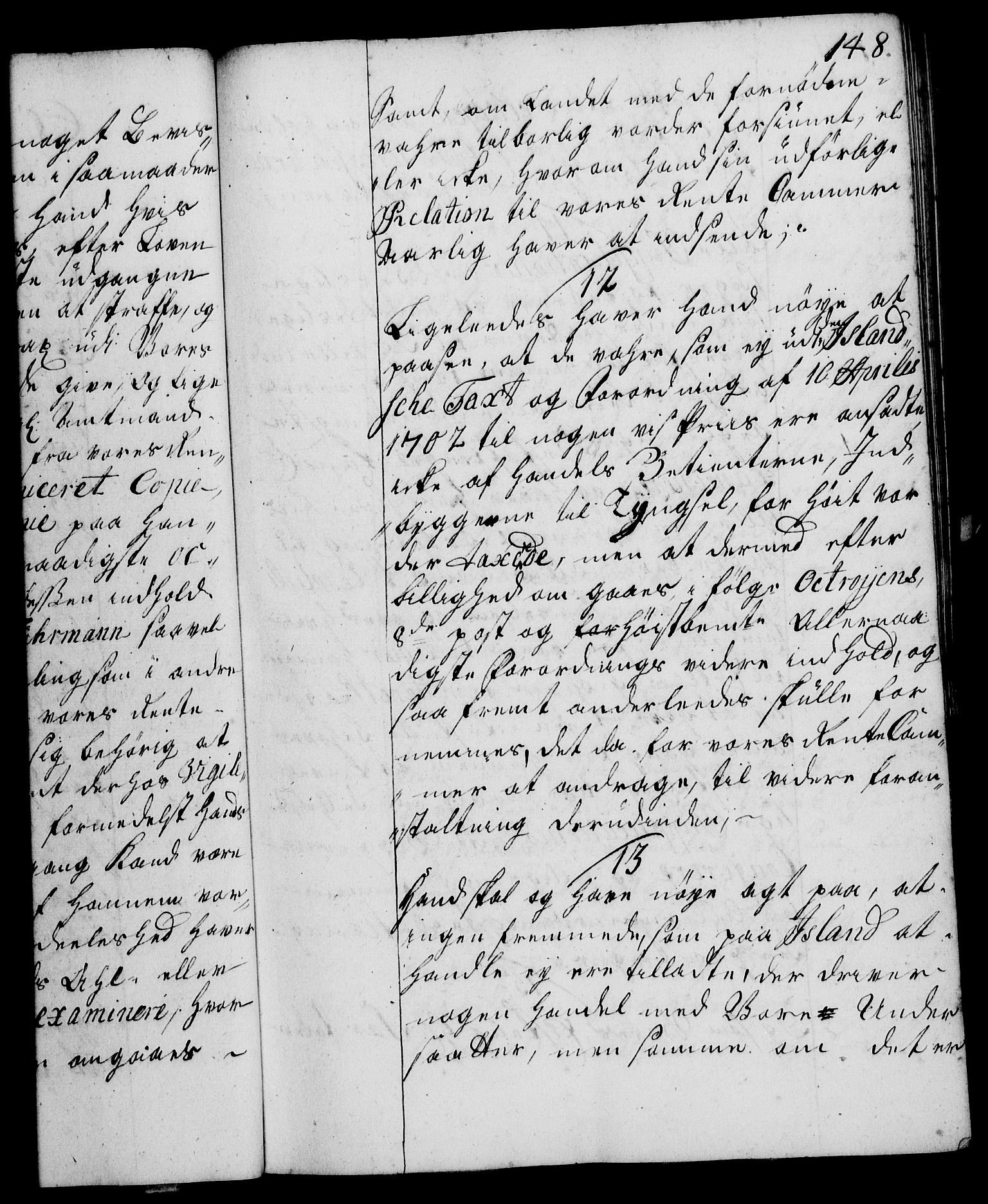 Rentekammeret, Kammerkanselliet, RA/EA-3111/G/Gg/Ggi/L0002: Norsk instruksjonsprotokoll med register (merket RK 53.35), 1729-1751, p. 148