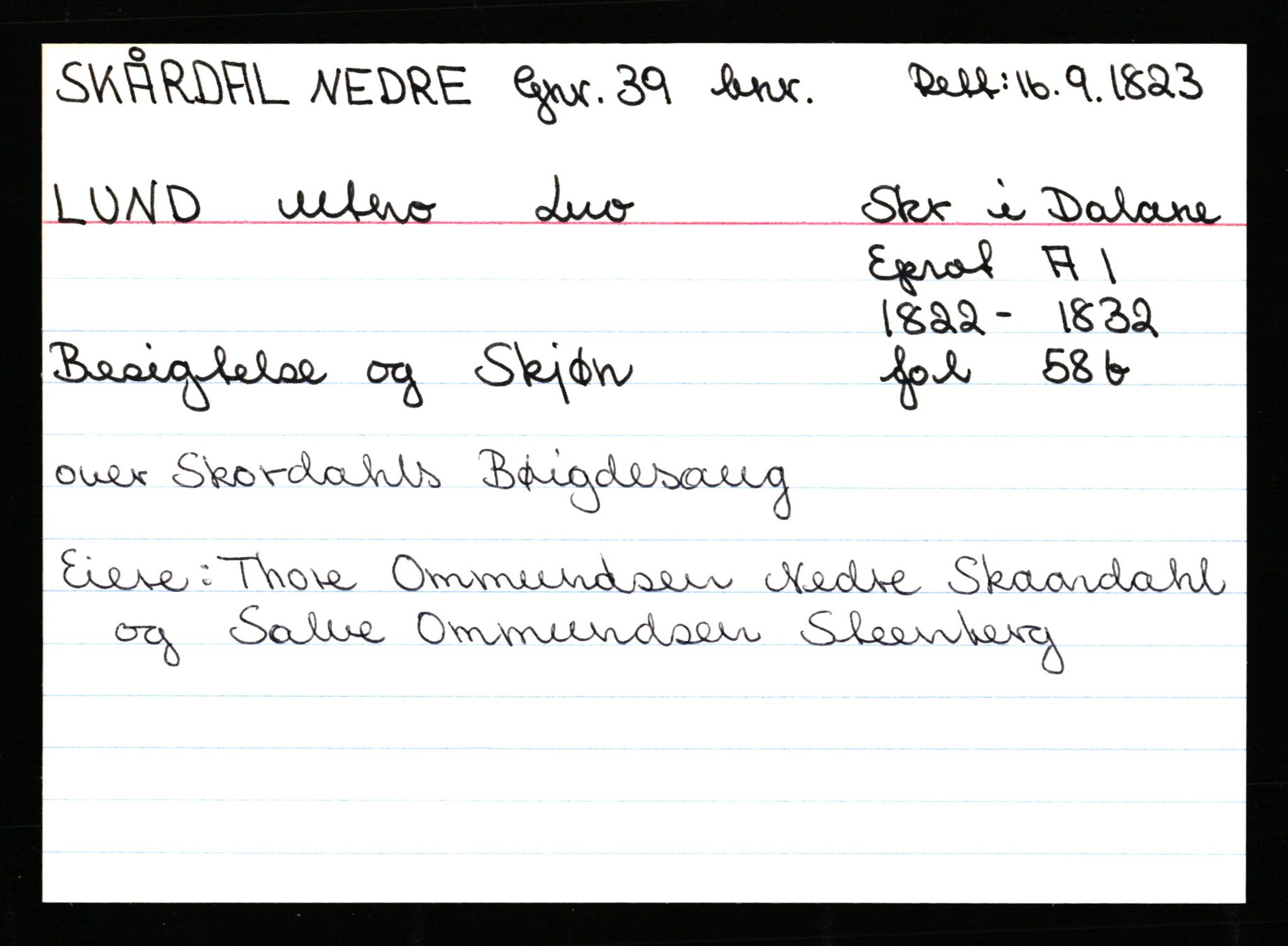 Statsarkivet i Stavanger, AV/SAST-A-101971/03/Y/Ym/L0053: Åstedskort sortert etter gårdsnavn: Skudeneshavn - Solbjør, 1600-1950, p. 211