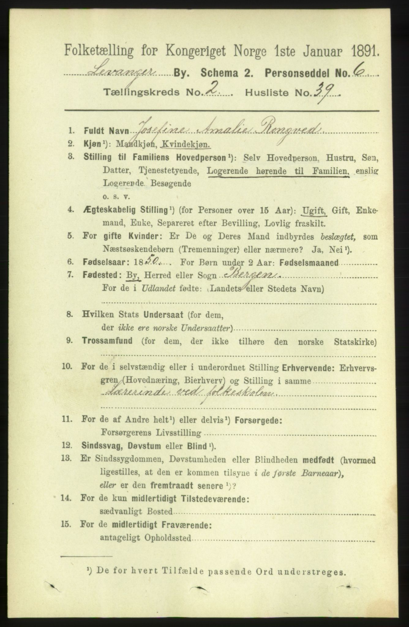 RA, 1891 census for 1701 Levanger, 1891, p. 804