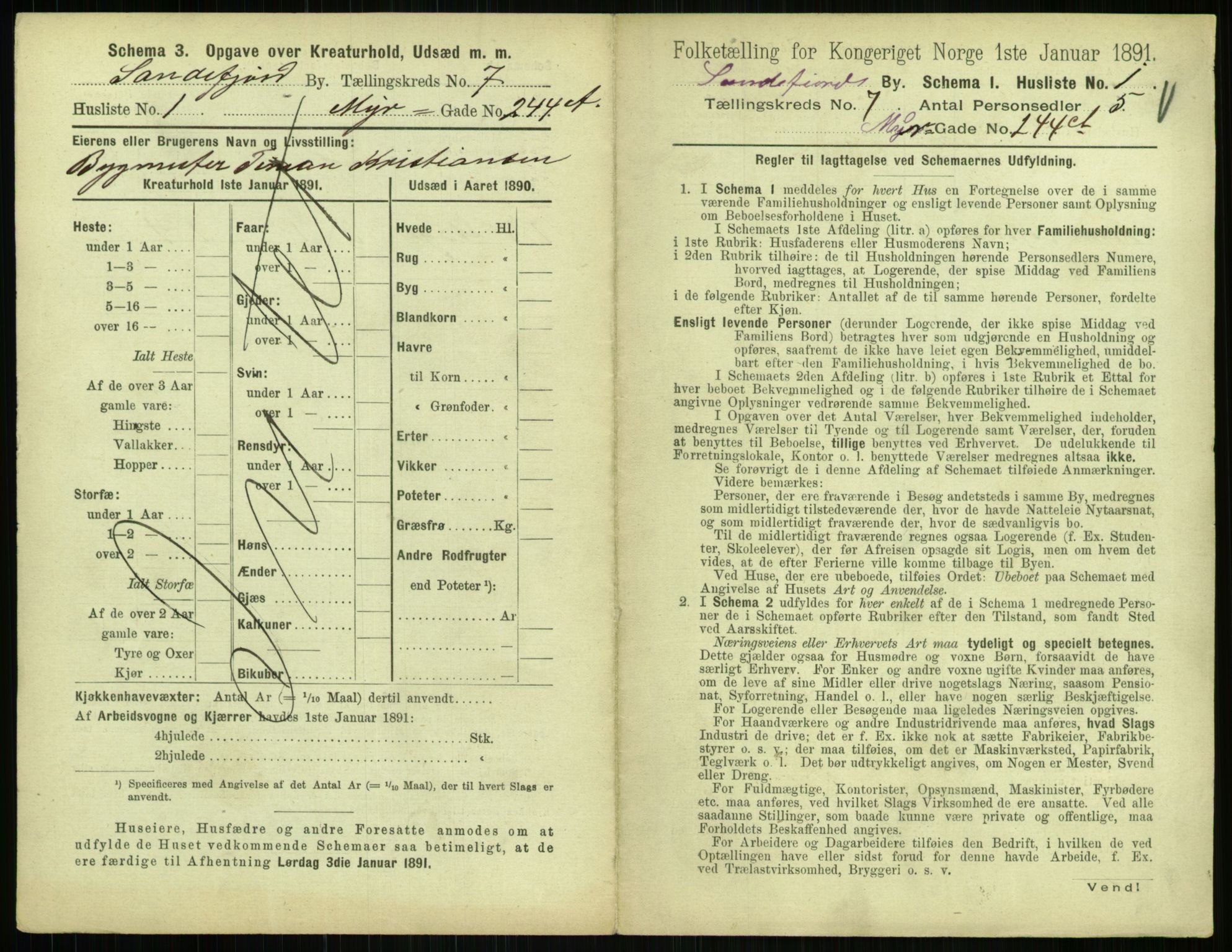 RA, 1891 census for 0706 Sandefjord, 1891, p. 741