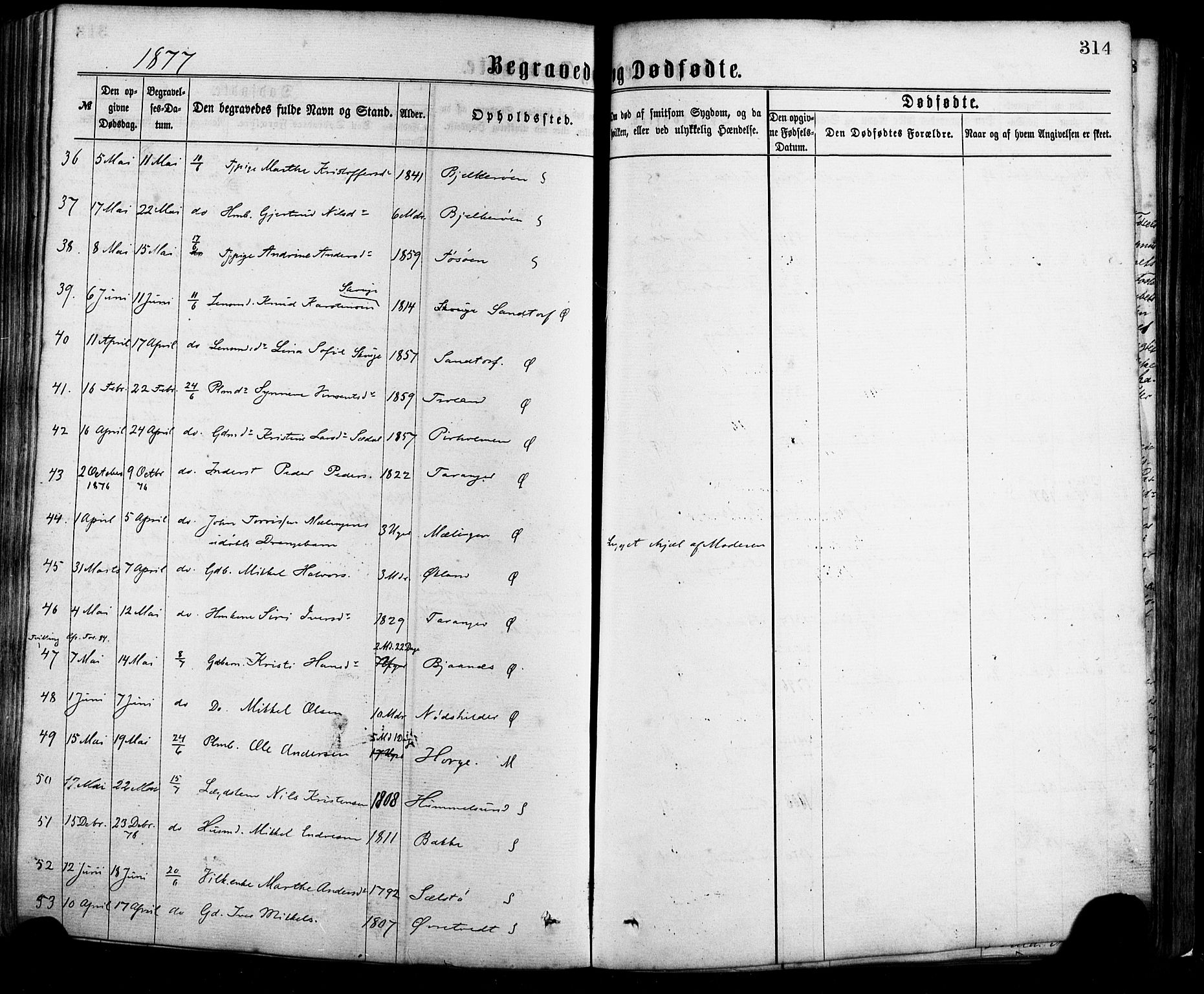 Sund sokneprestembete, AV/SAB-A-99930: Parish register (official) no. A 15, 1867-1881, p. 314