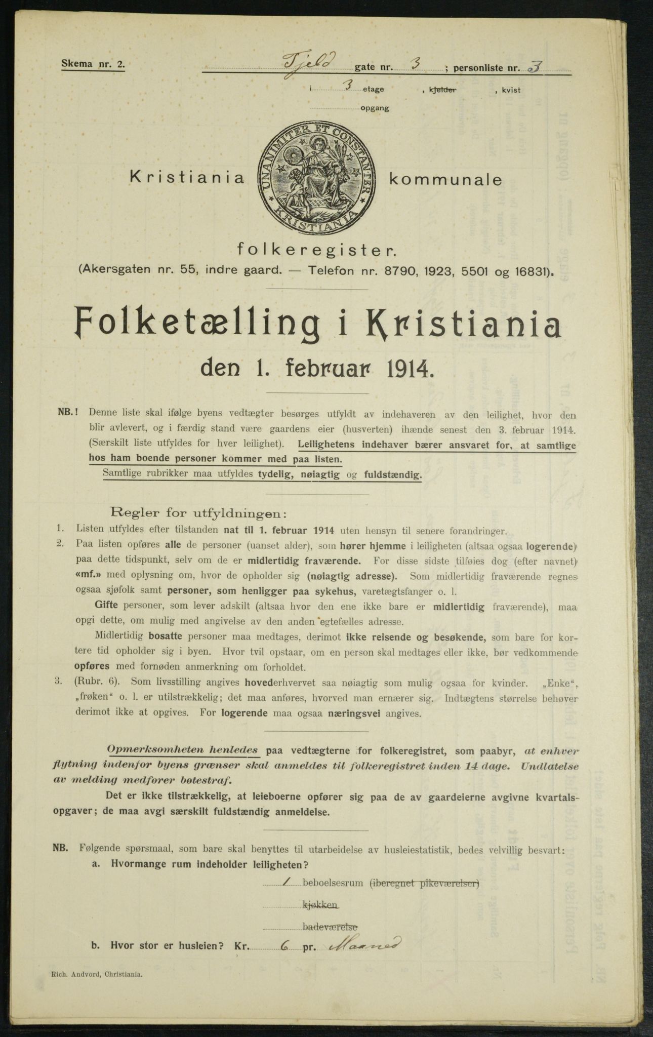 OBA, Municipal Census 1914 for Kristiania, 1914, p. 24455