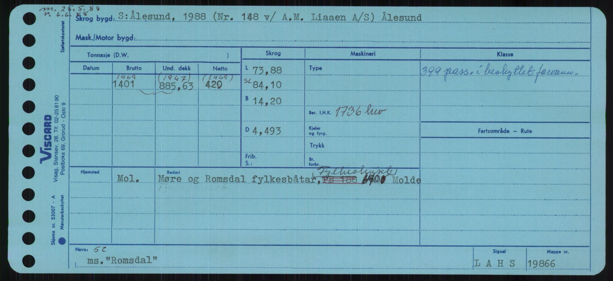 Sjøfartsdirektoratet med forløpere, Skipsmålingen, RA/S-1627/H/Ha/L0004/0002: Fartøy, Mas-R / Fartøy, Odin-R, p. 811