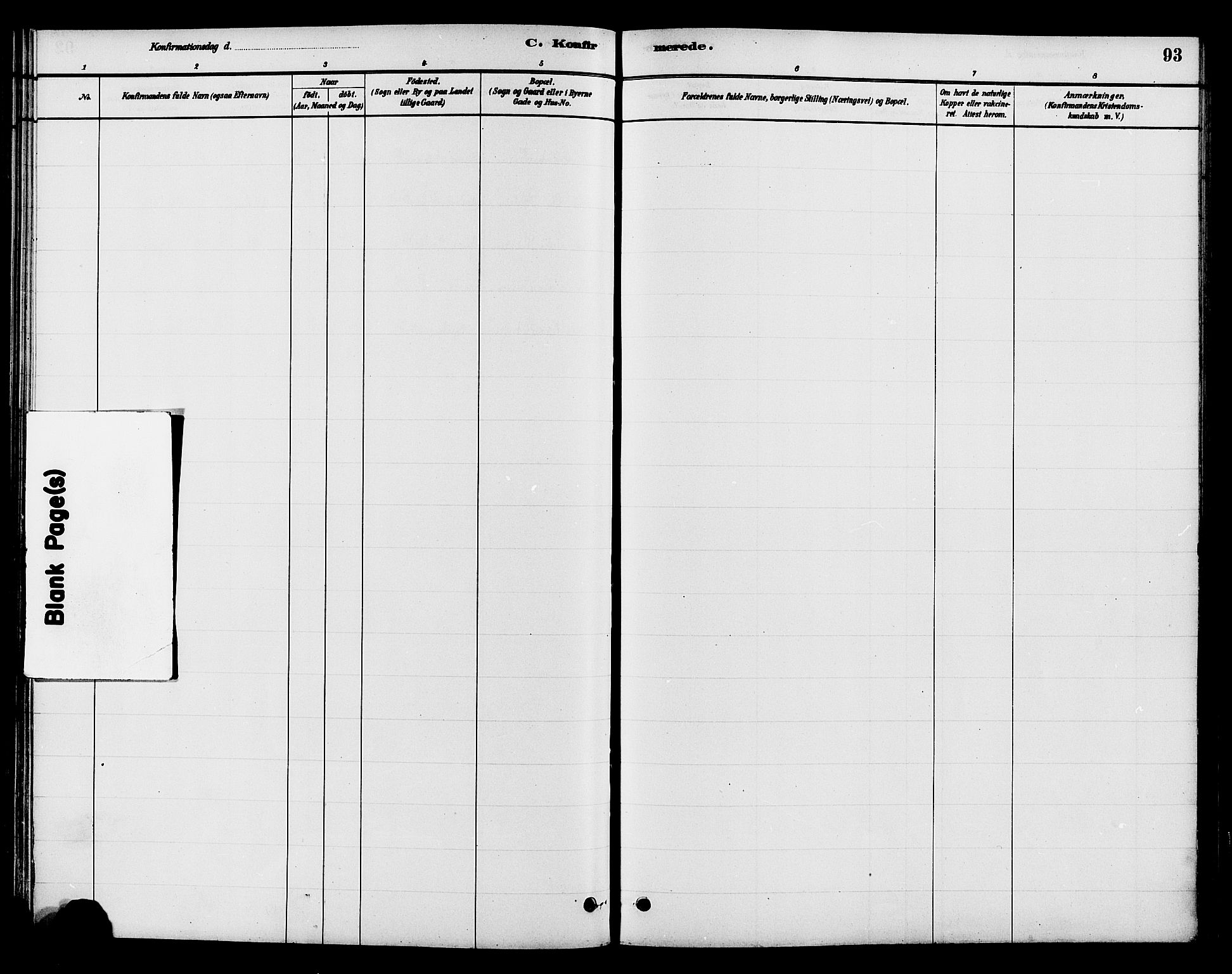 Gran prestekontor, SAH/PREST-112/H/Ha/Haa/L0015: Parish register (official) no. 15, 1880-1888, p. 93