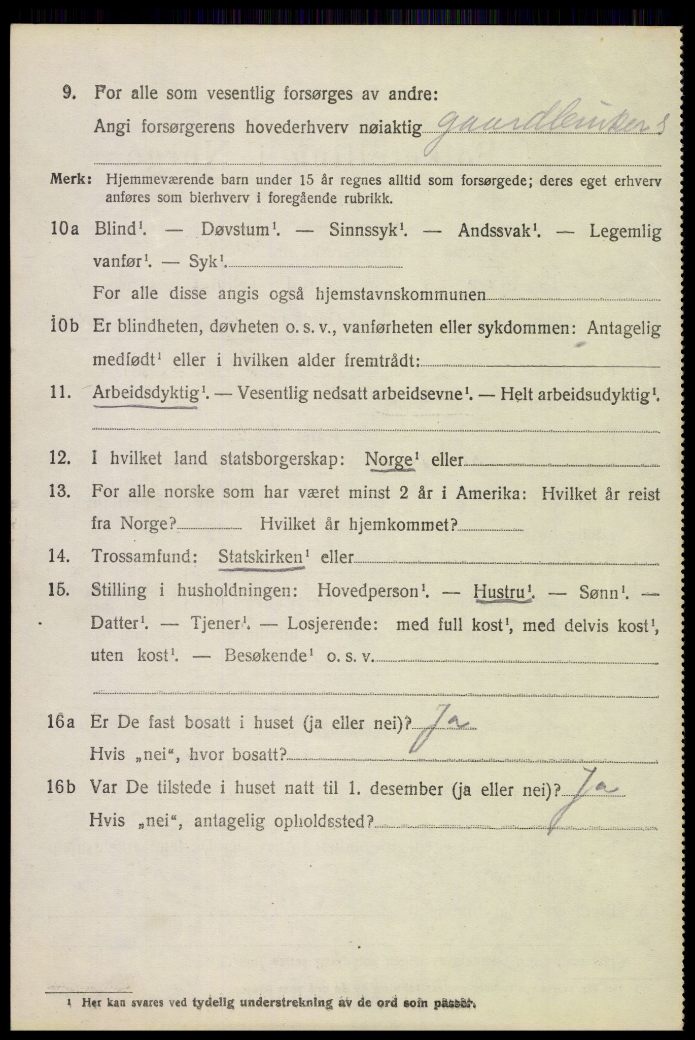 SAH, 1920 census for Nord-Fron, 1920, p. 2381