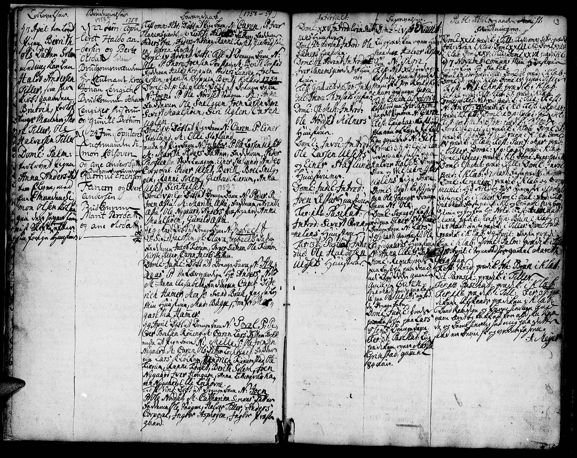 Ministerialprotokoller, klokkerbøker og fødselsregistre - Sør-Trøndelag, SAT/A-1456/618/L0437: Parish register (official) no. 618A02, 1749-1782, p. 13
