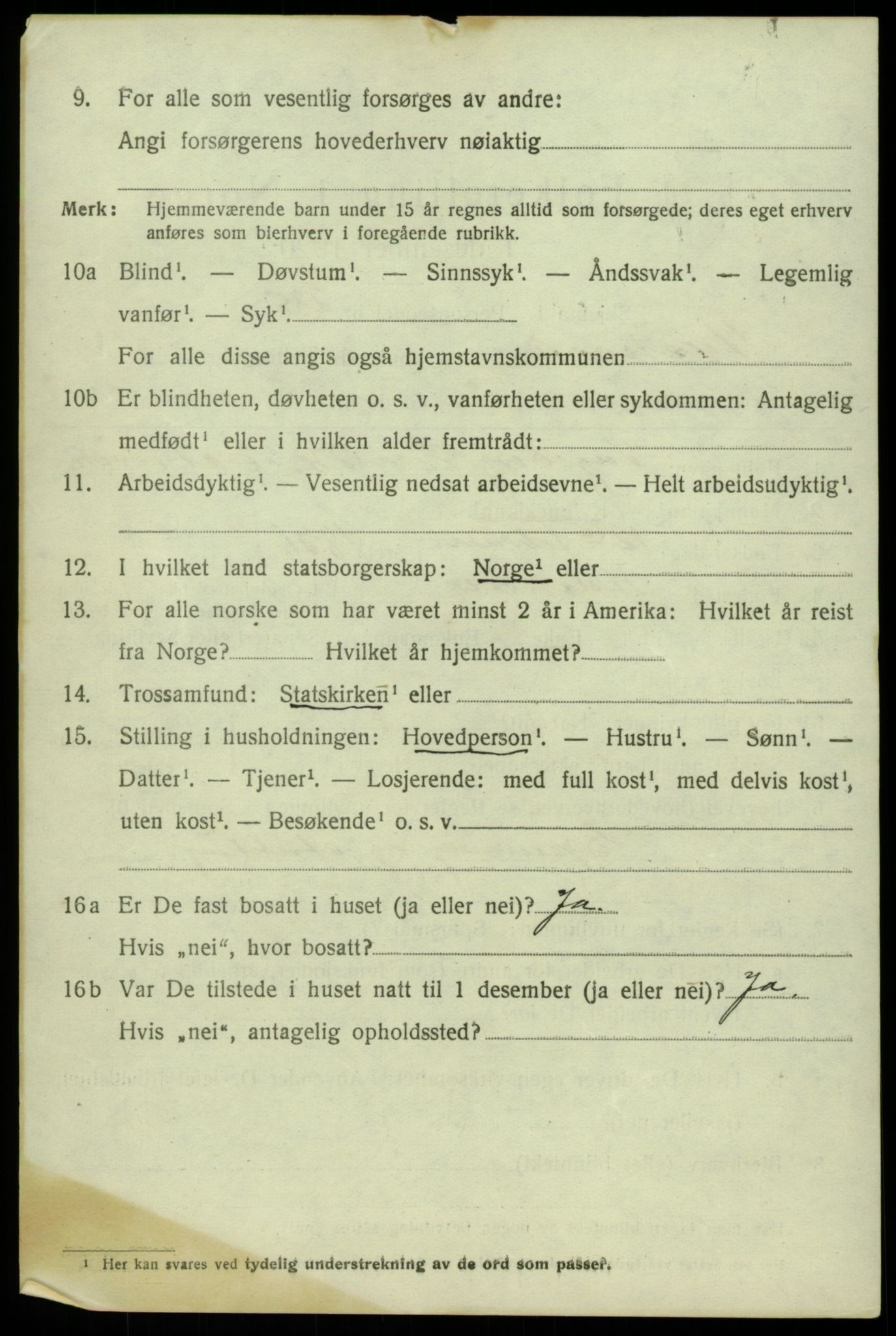 SAB, 1920 census for Austevoll, 1920, p. 2663