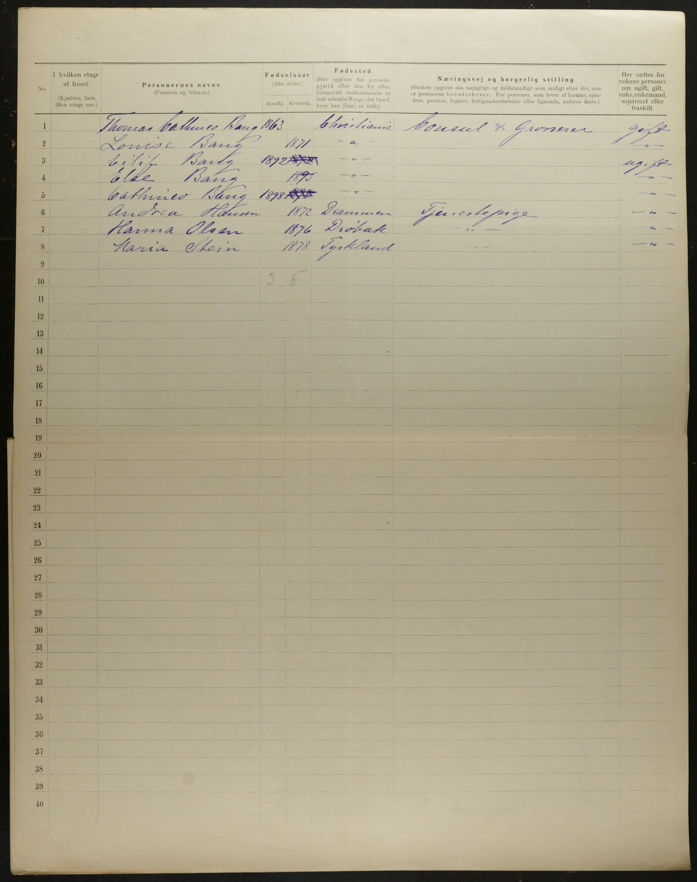 OBA, Municipal Census 1901 for Kristiania, 1901, p. 8458