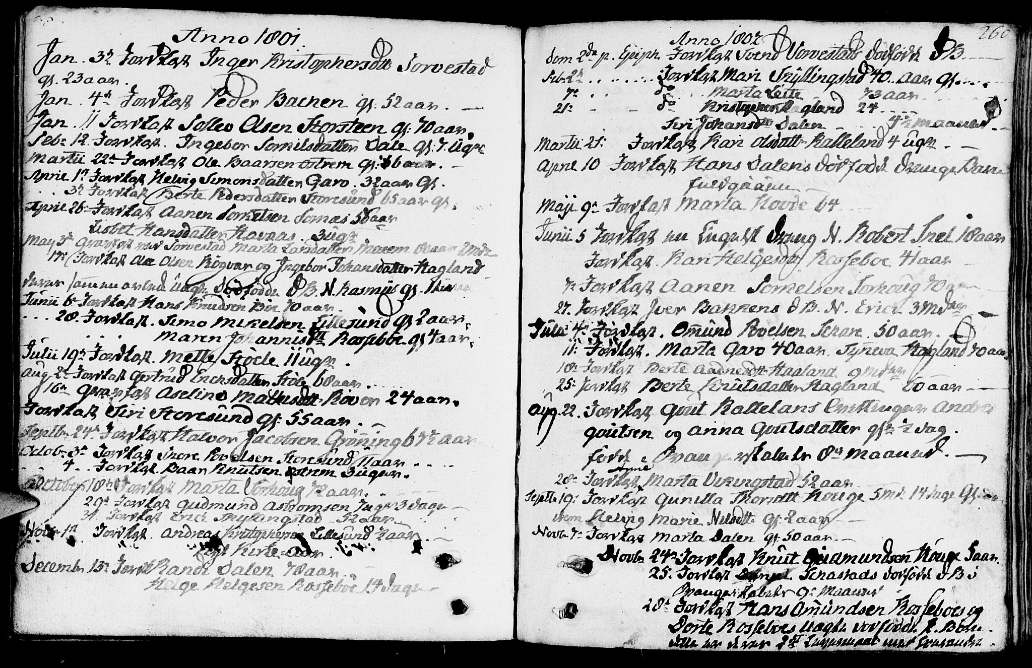 Torvastad sokneprestkontor, SAST/A -101857/H/Ha/Haa/L0002: Parish register (official) no. A 2, 1801-1817, p. 260