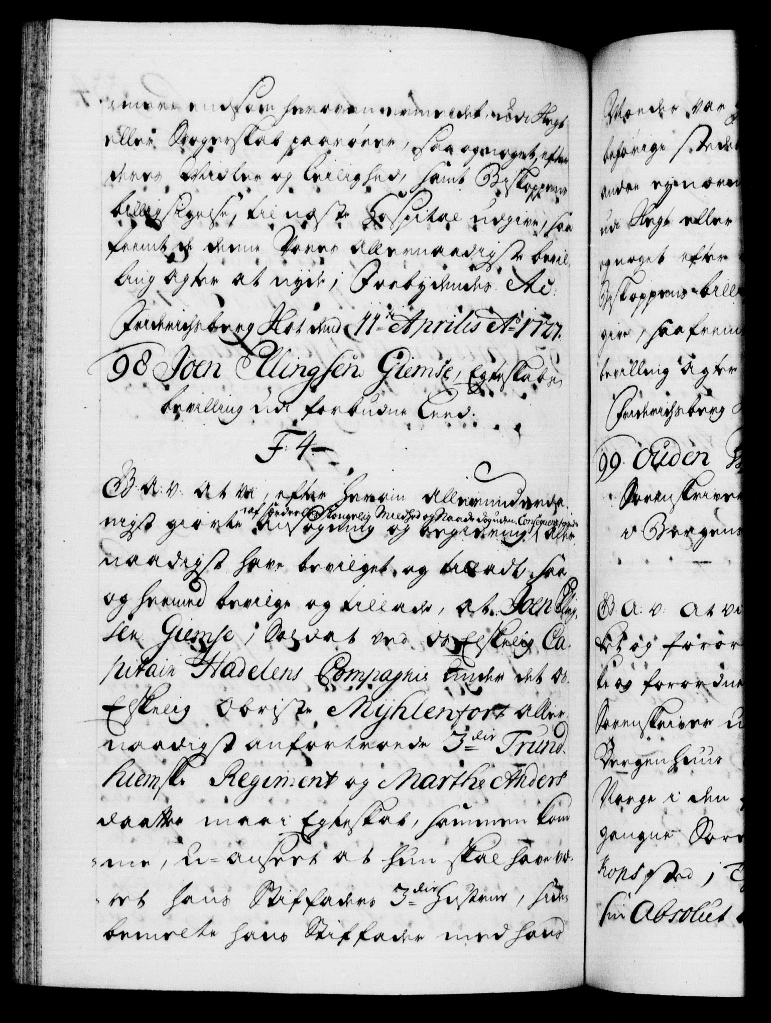 Danske Kanselli 1572-1799, AV/RA-EA-3023/F/Fc/Fca/Fcaa/L0025: Norske registre, 1726-1728, p. 334b