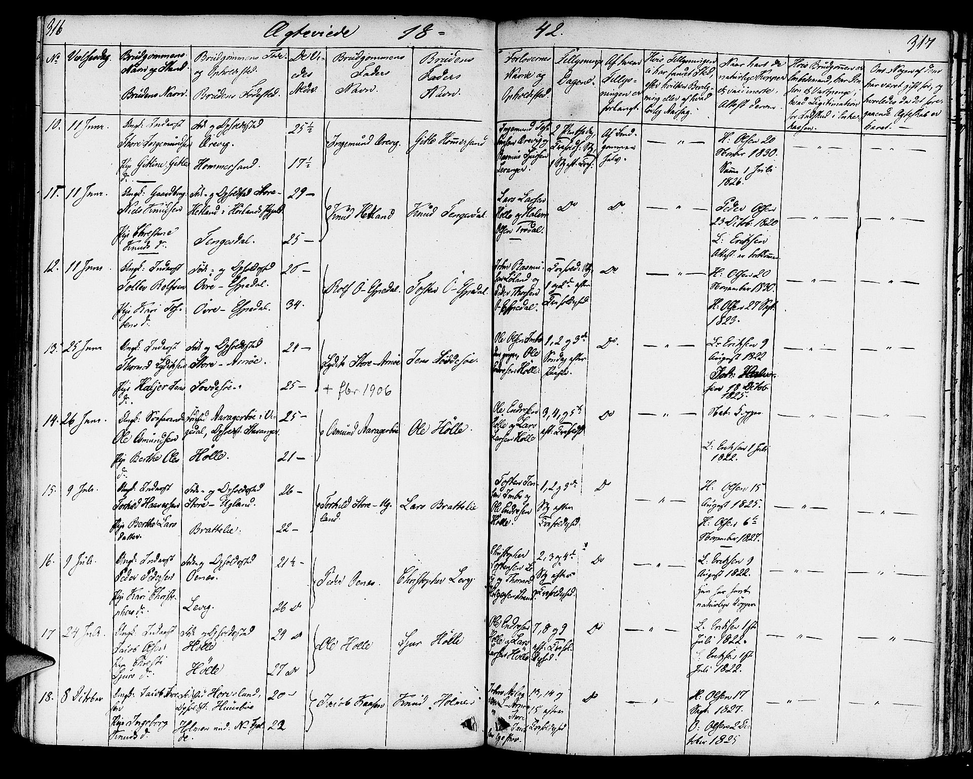 Strand sokneprestkontor, AV/SAST-A-101828/H/Ha/Haa/L0005: Parish register (official) no. A 5, 1833-1854, p. 316-317