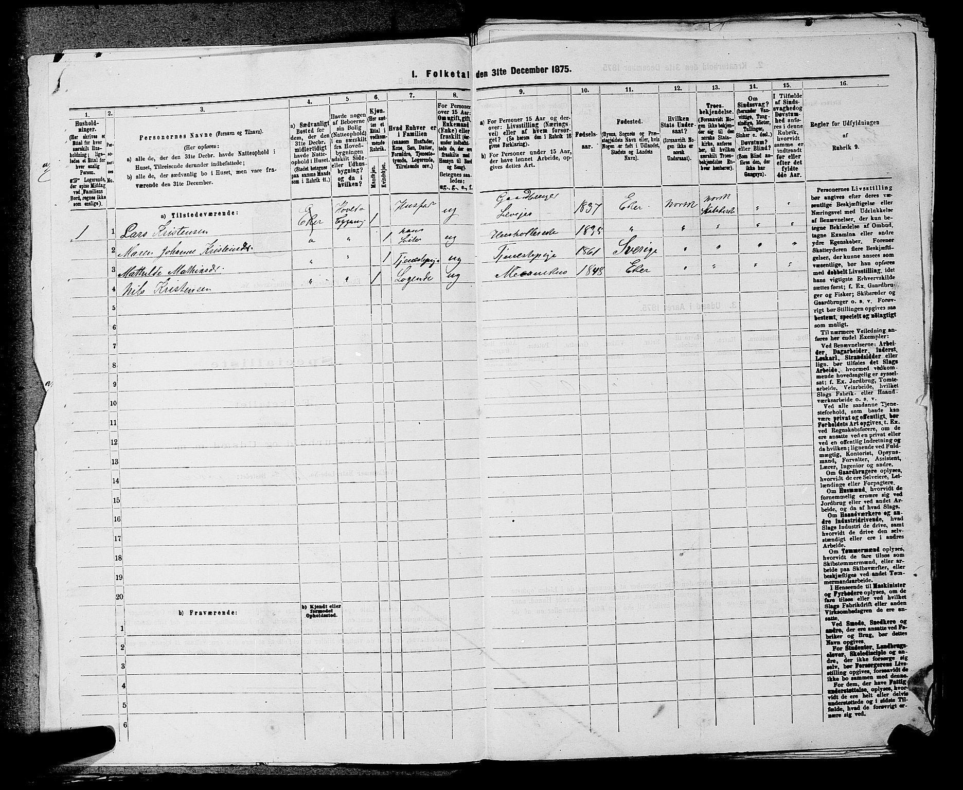 SAKO, 1875 census for 0624P Eiker, 1875, p. 1093