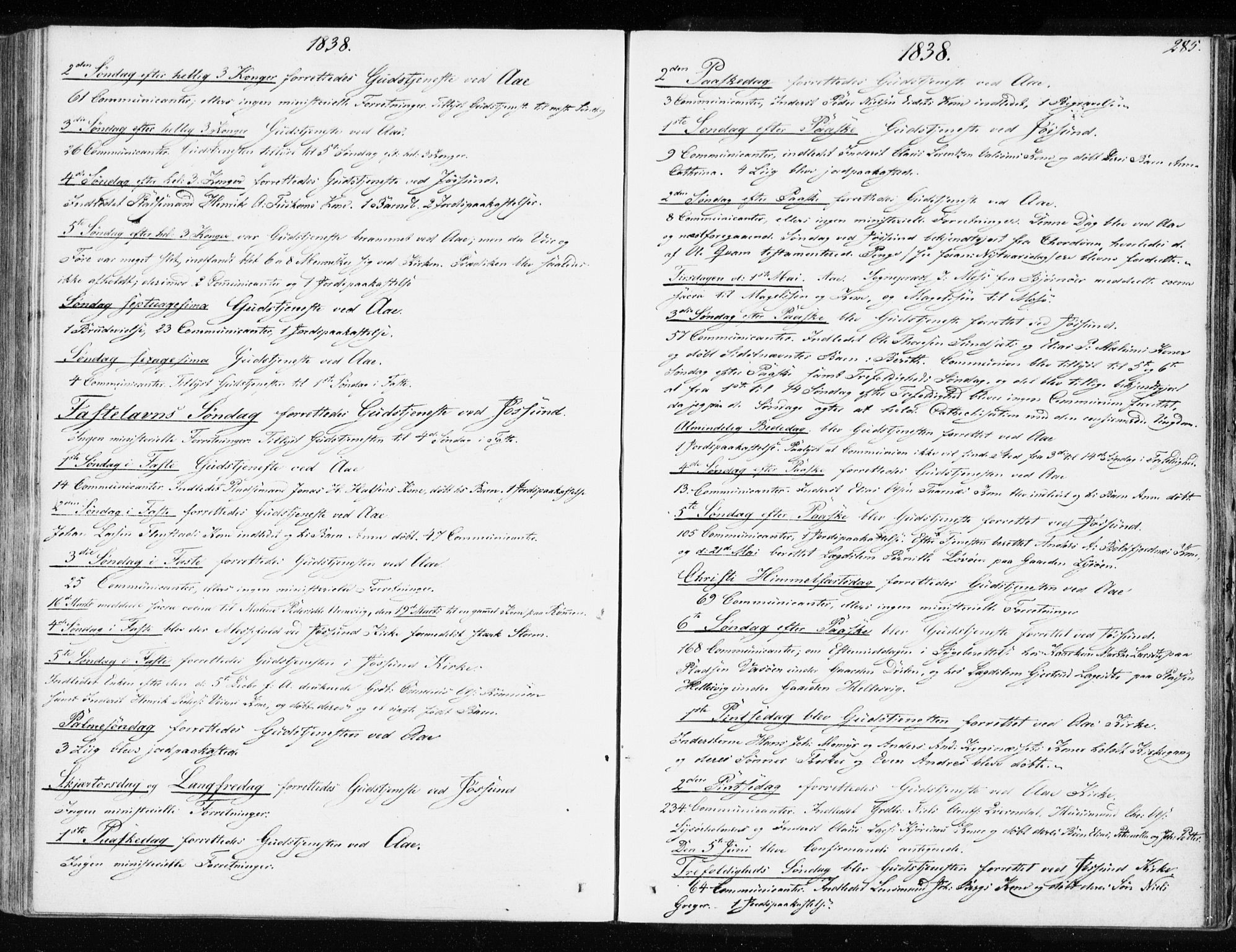 Ministerialprotokoller, klokkerbøker og fødselsregistre - Sør-Trøndelag, SAT/A-1456/655/L0676: Parish register (official) no. 655A05, 1830-1847, p. 285