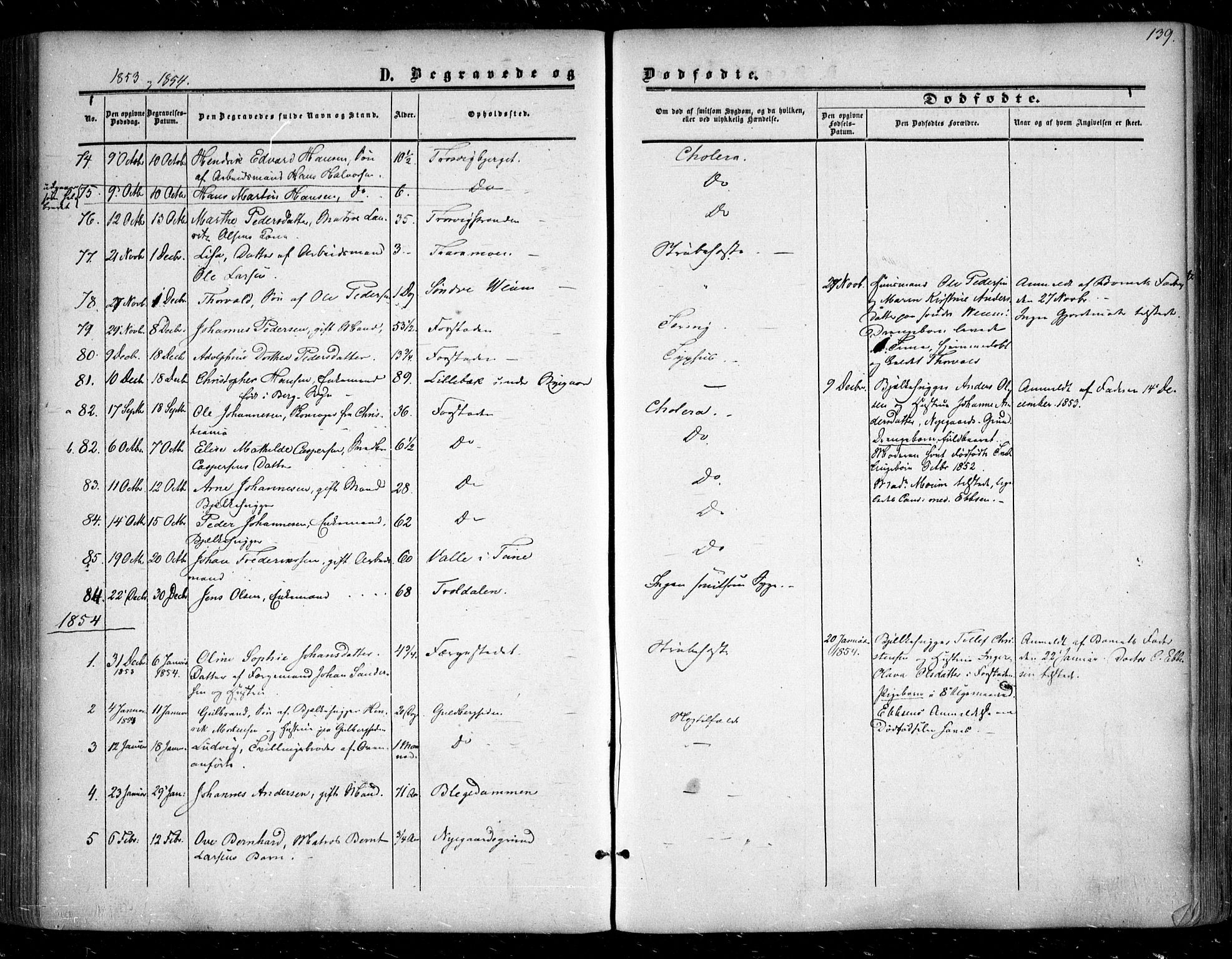 Glemmen prestekontor Kirkebøker, AV/SAO-A-10908/F/Fa/L0007: Parish register (official) no. 7, 1853-1862, p. 139