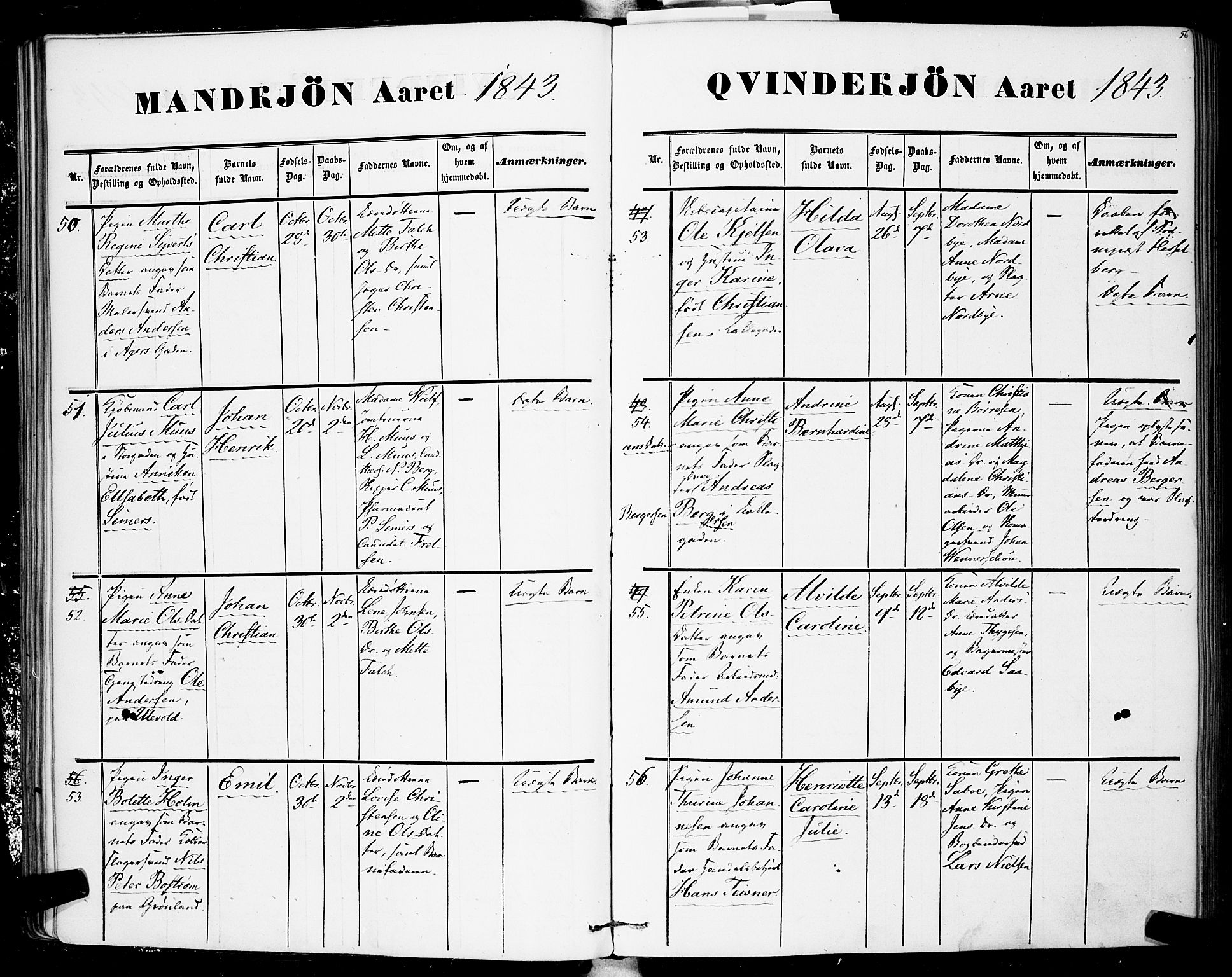 Rikshospitalet prestekontor Kirkebøker, AV/SAO-A-10309b/F/L0003: Parish register (official) no. 3, 1841-1853, p. 56