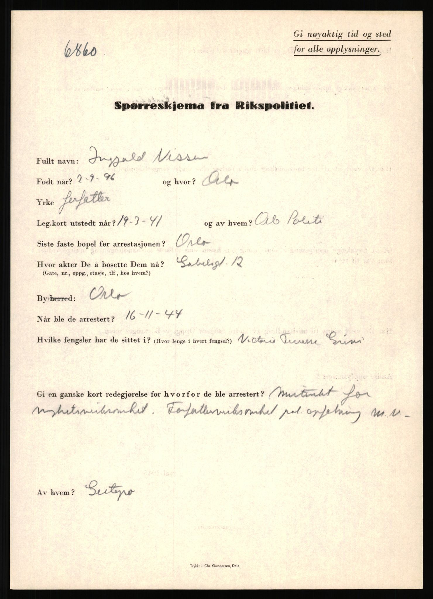 Rikspolitisjefen, AV/RA-S-1560/L/L0012: Mogensen, Øivind - Noraas, Lars, 1940-1945, p. 914