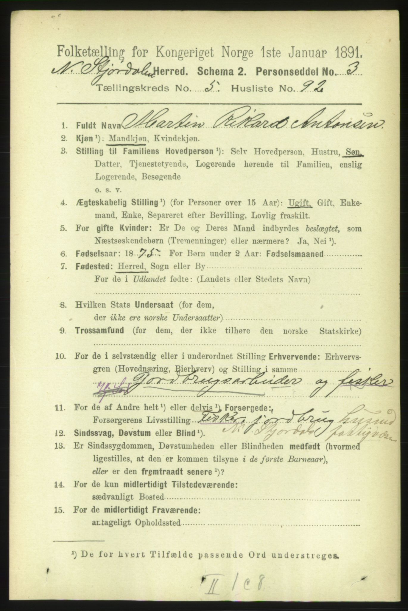 RA, 1891 census for 1714 Nedre Stjørdal, 1891, p. 2499