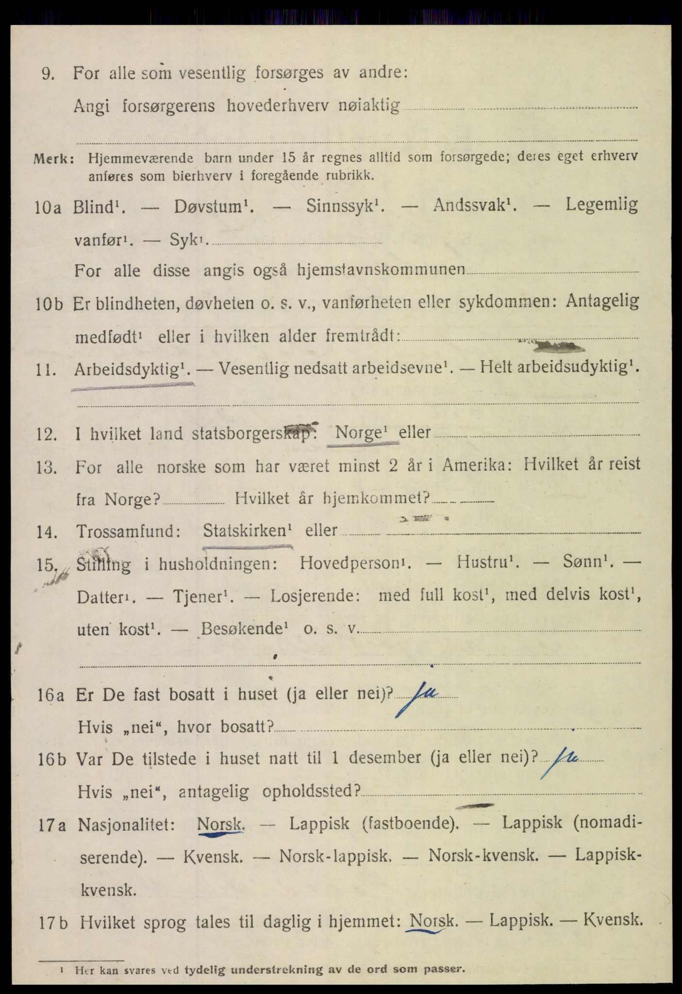 SAT, 1920 census for Sørfold, 1920, p. 2614