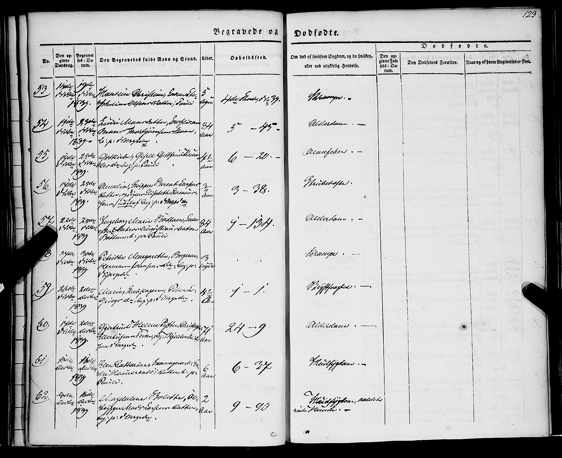 Nykirken Sokneprestembete, AV/SAB-A-77101/H/Haa/L0041: Parish register (official) no. E 1, 1833-1850, p. 123