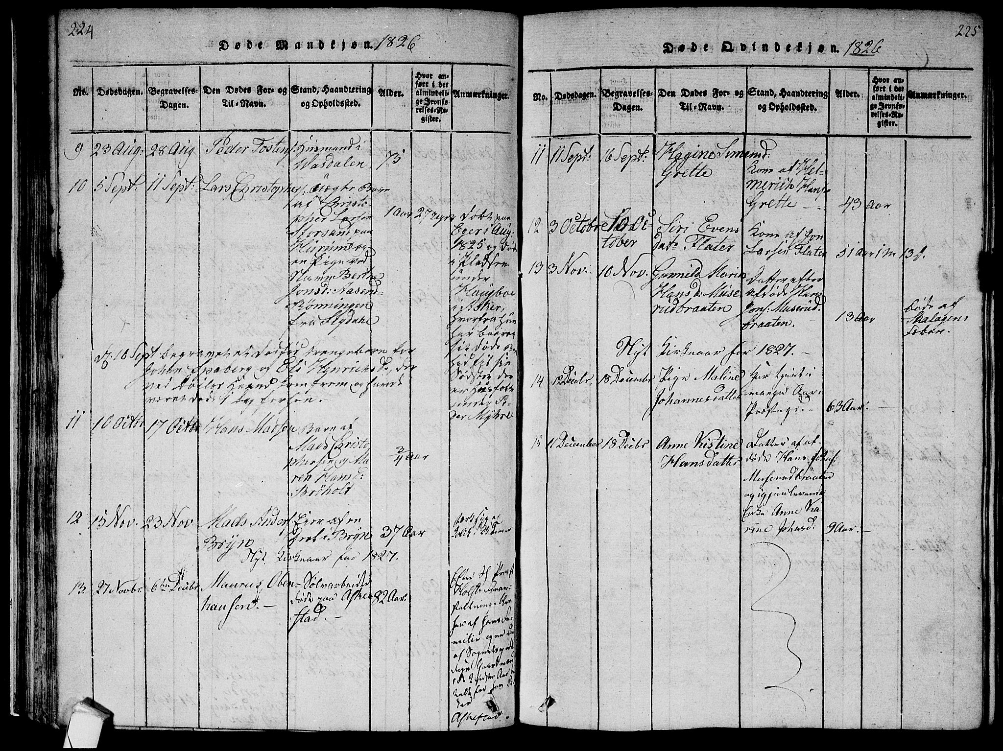 Røyken kirkebøker, AV/SAKO-A-241/F/Fa/L0004: Parish register (official) no. 4, 1814-1832, p. 224-225