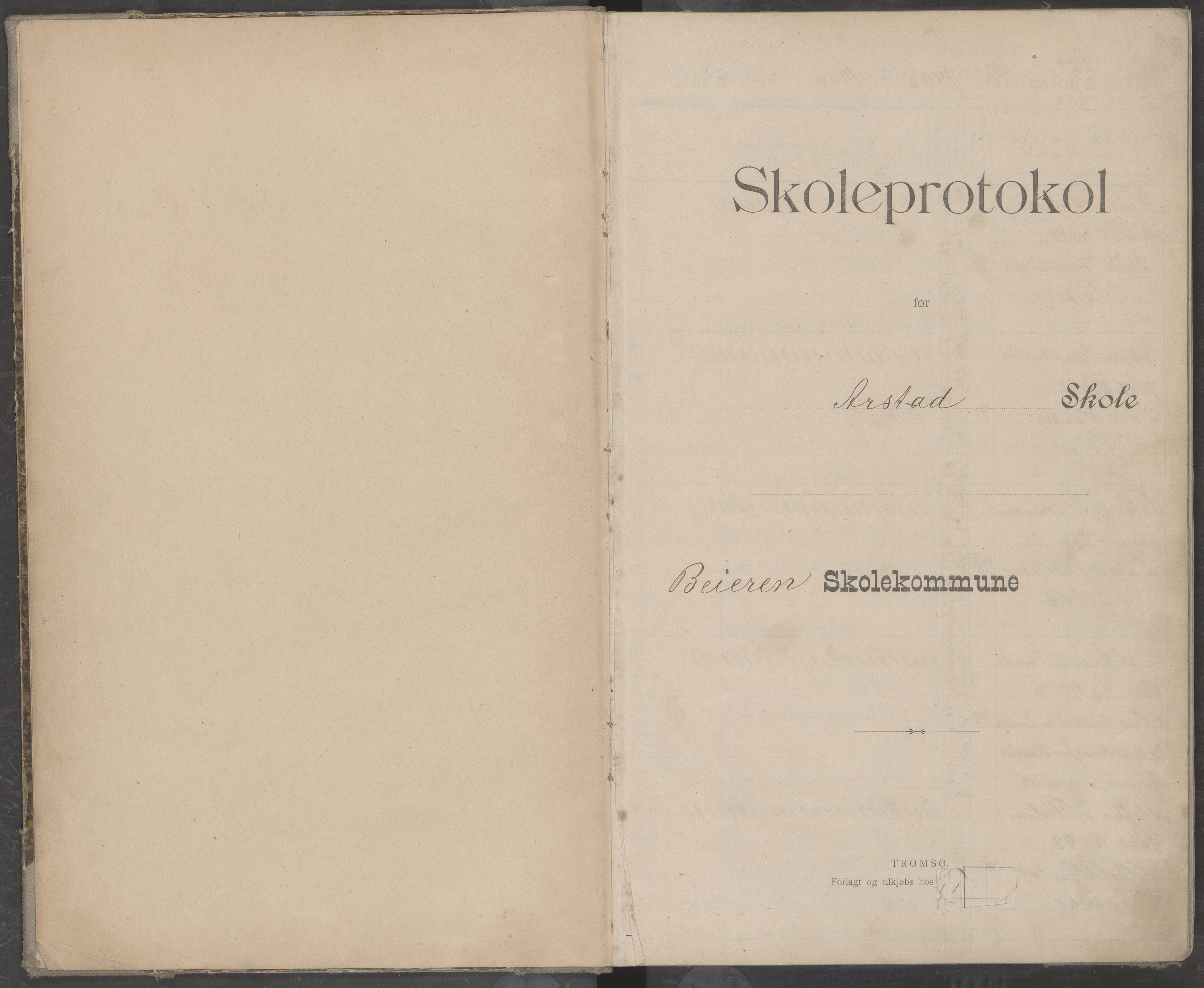 Beiarn kommune. Arstad skolekrets, AIN/K-18390.510.01/442/L0005: Karakter/oversiktsprotokoll, 1905-1920