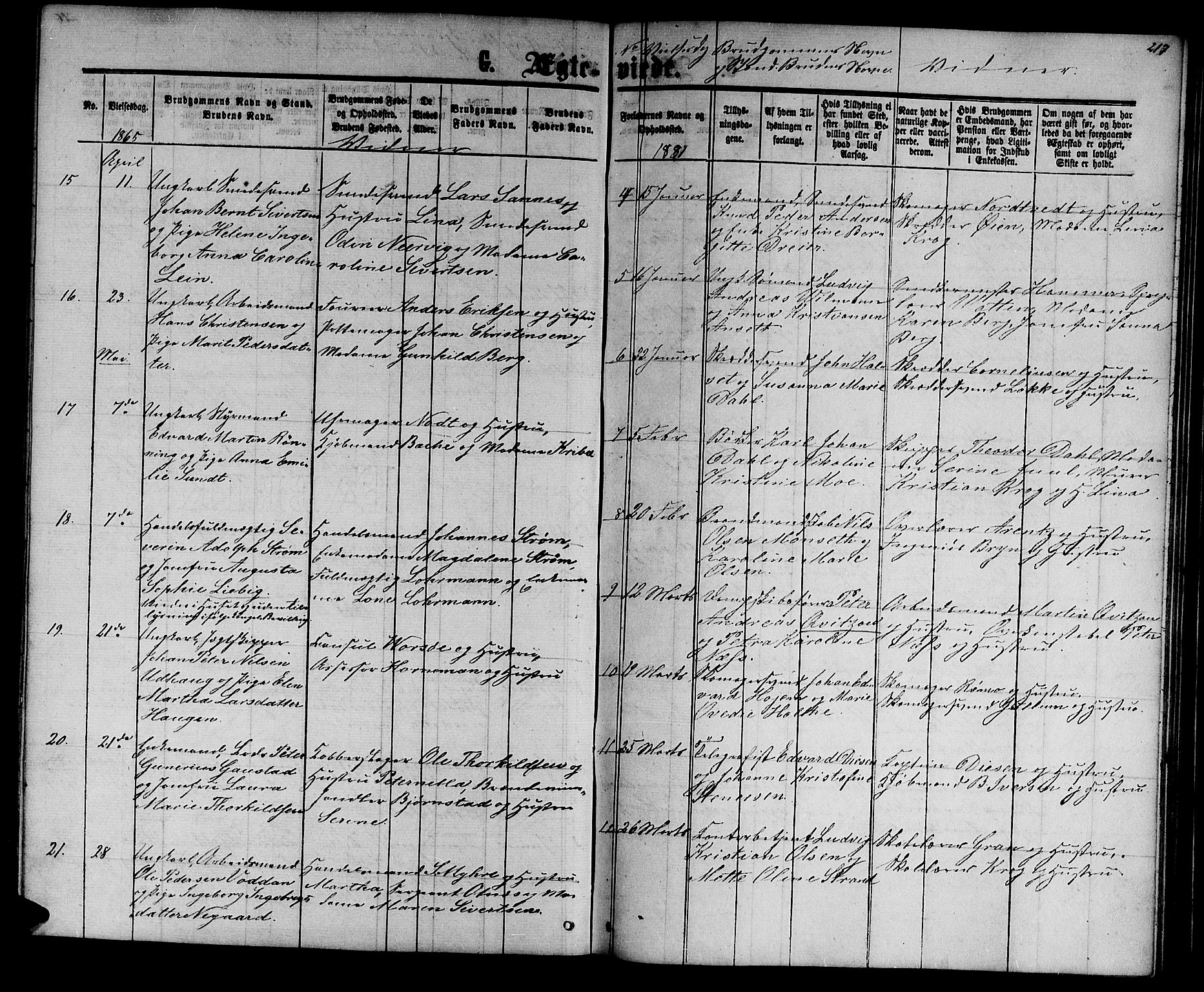 Ministerialprotokoller, klokkerbøker og fødselsregistre - Sør-Trøndelag, SAT/A-1456/601/L0087: Parish register (copy) no. 601C05, 1864-1881, p. 217