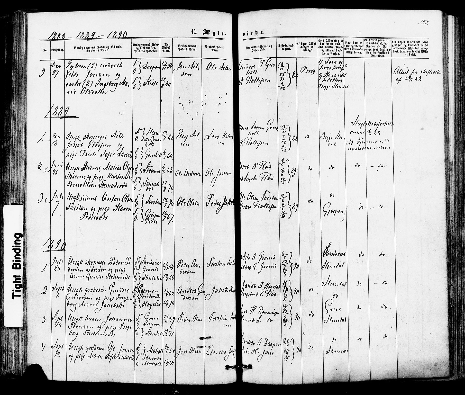Siljan kirkebøker, SAKO/A-300/F/Fa/L0002: Parish register (official) no. 2, 1870-1895, p. 153