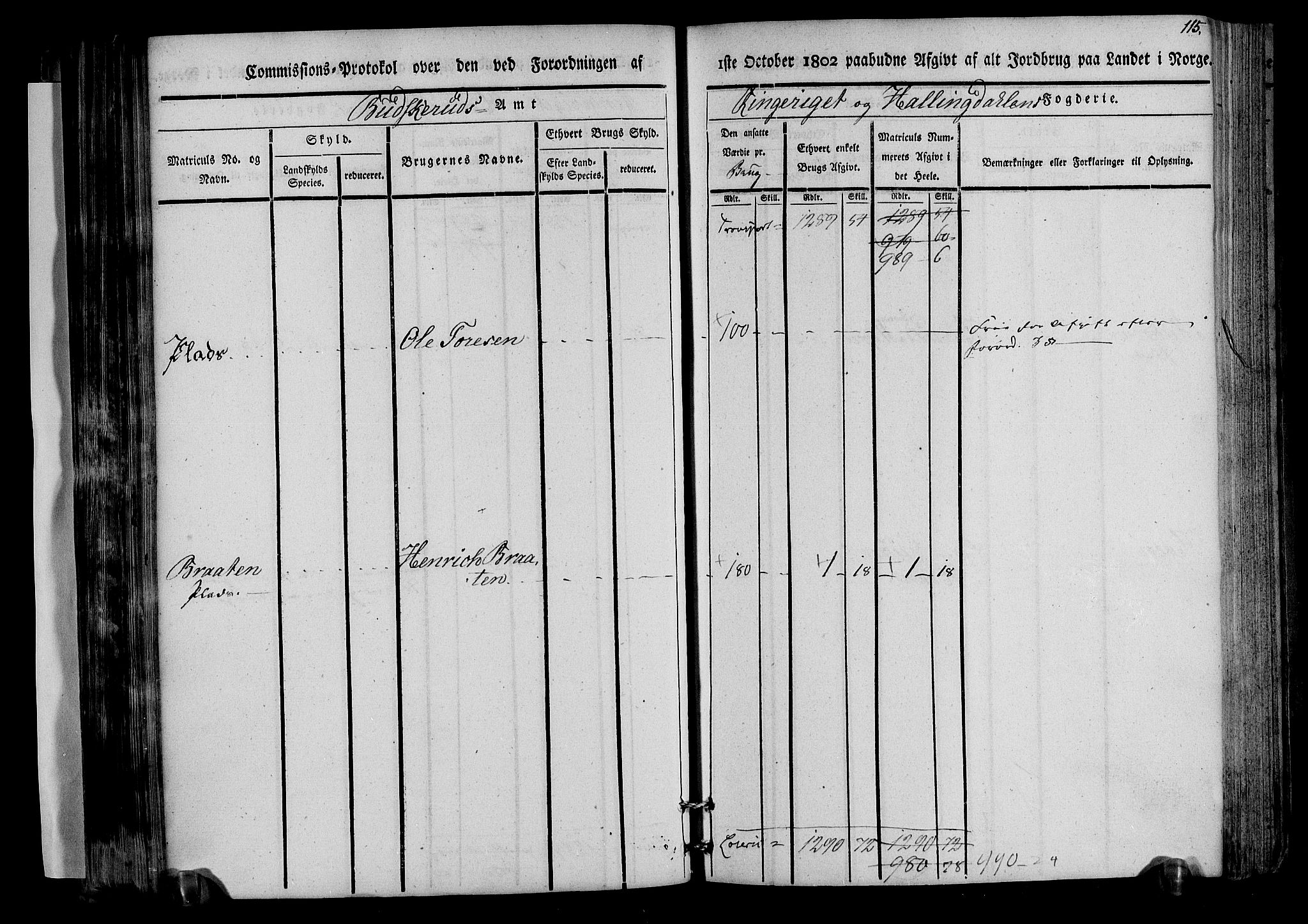 Rentekammeret inntil 1814, Realistisk ordnet avdeling, AV/RA-EA-4070/N/Ne/Nea/L0045: Ringerike og Hallingdal fogderi. Kommisjonsprotokoll for Norderhov prestegjeld, 1803, p. 118