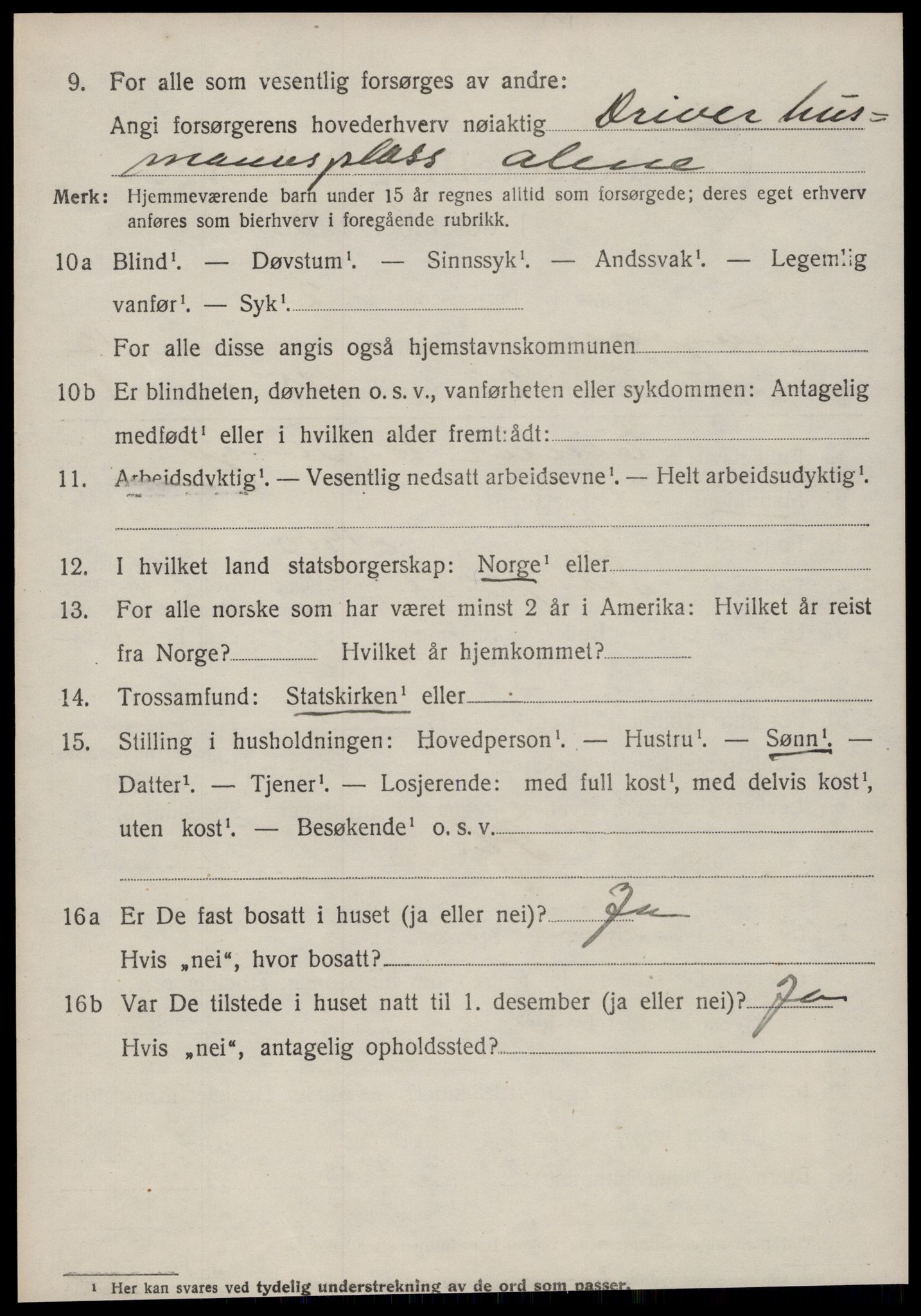 SAT, 1920 census for Tingvoll, 1920, p. 6247