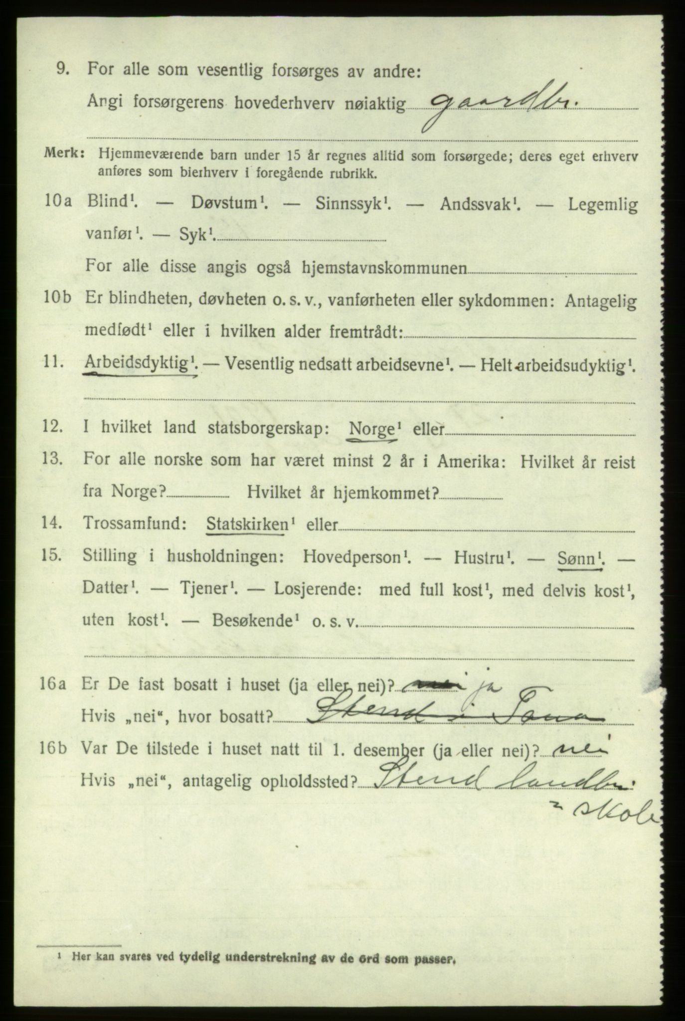 SAB, 1920 census for Stord, 1920, p. 1490